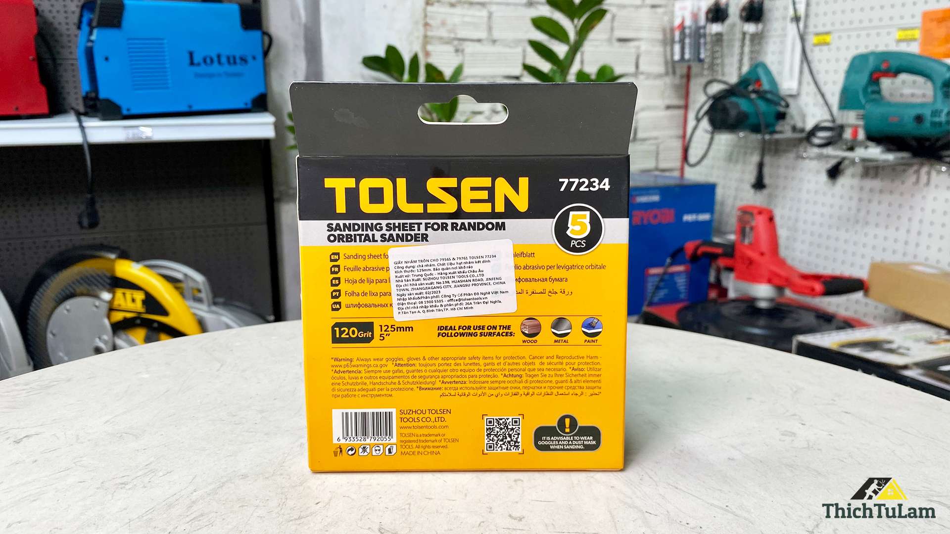 Giấy nhám tròn 125mm 120 grit Tolsen 77234