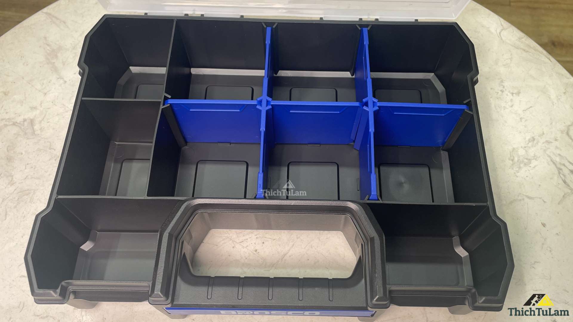 Hộp nhựa đựng đồ nghề 10 ngăn kích thước 29x22x6.7cm Brosco BR720290