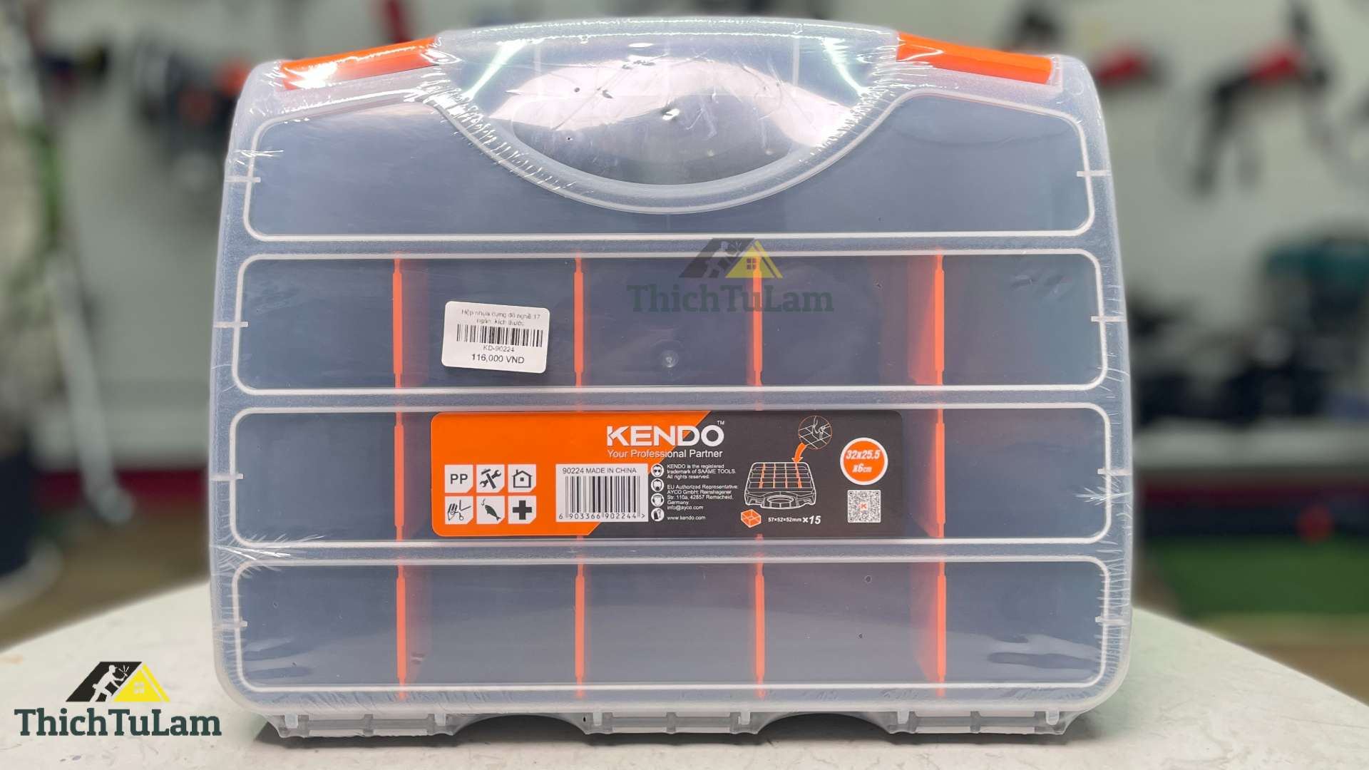 Hộp nhựa đựng đồ nghề 17 ngăn 32.9x25.5x6cm Kendo 90224