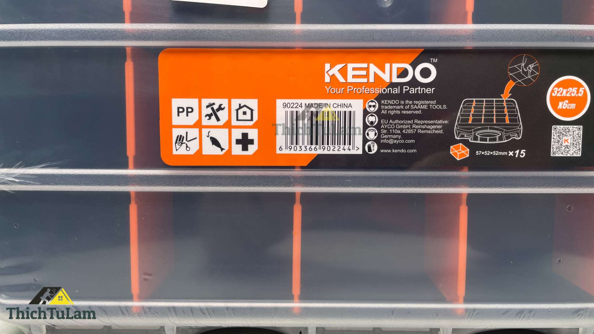 Hộp nhựa đựng đồ nghề 17 ngăn 32.9x25.5x6cm Kendo 90224