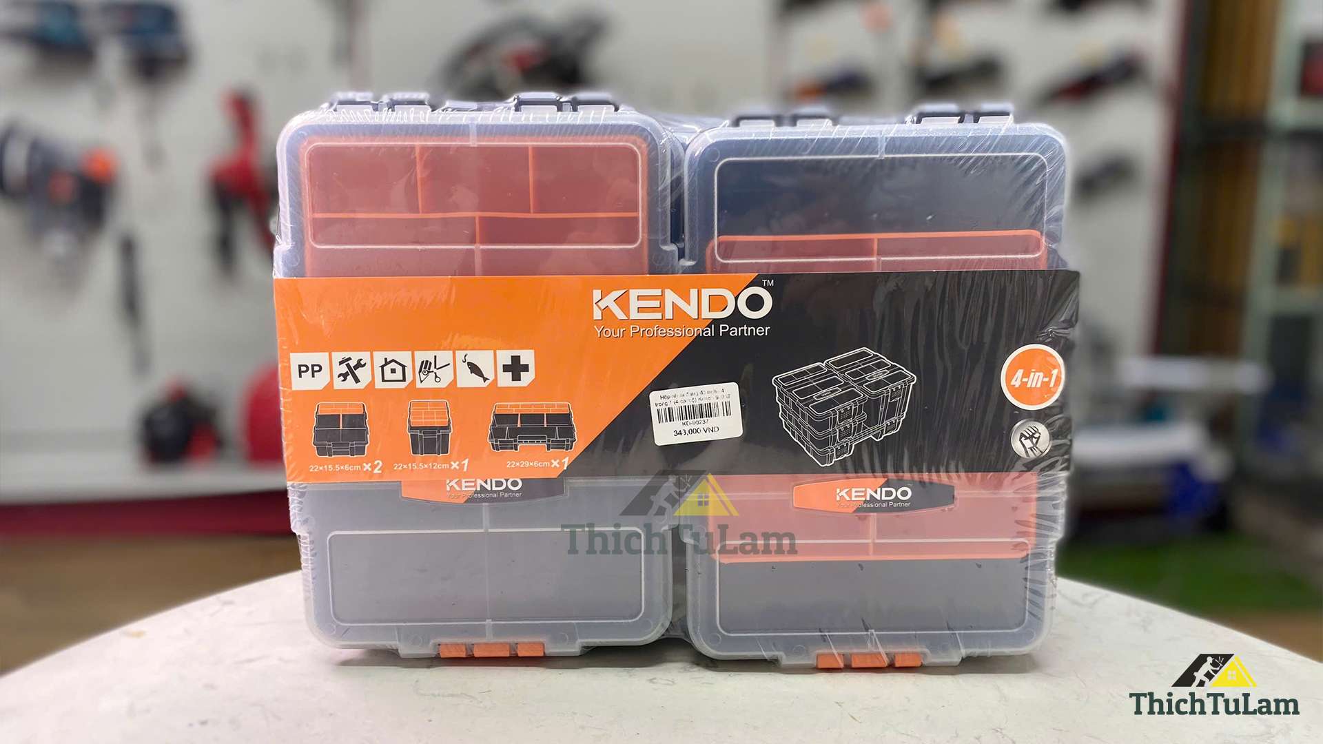 Hộp nhựa đựng đồ nghề 4 trong 1 (4 cái/bộ) Kendo 90237