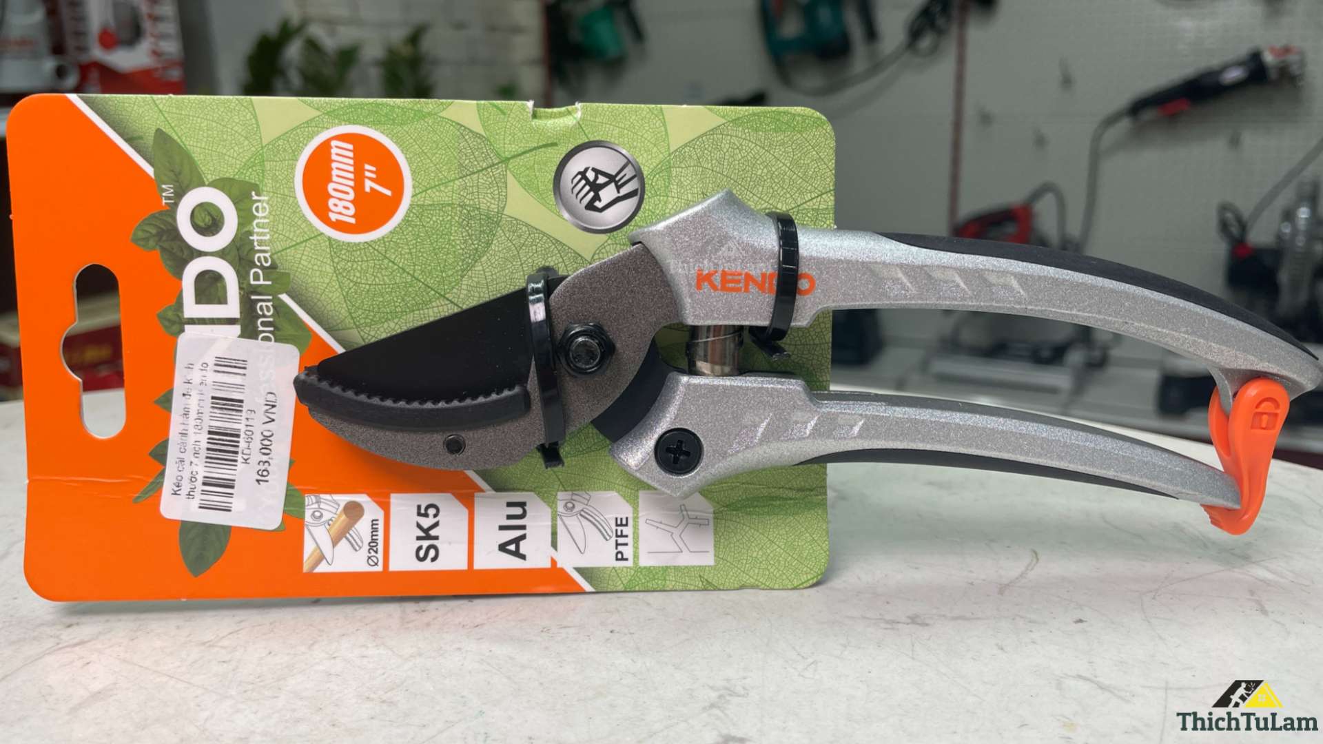 Kéo cắt cành hàm đe kích thước 7inch 180mm Kendo 60119