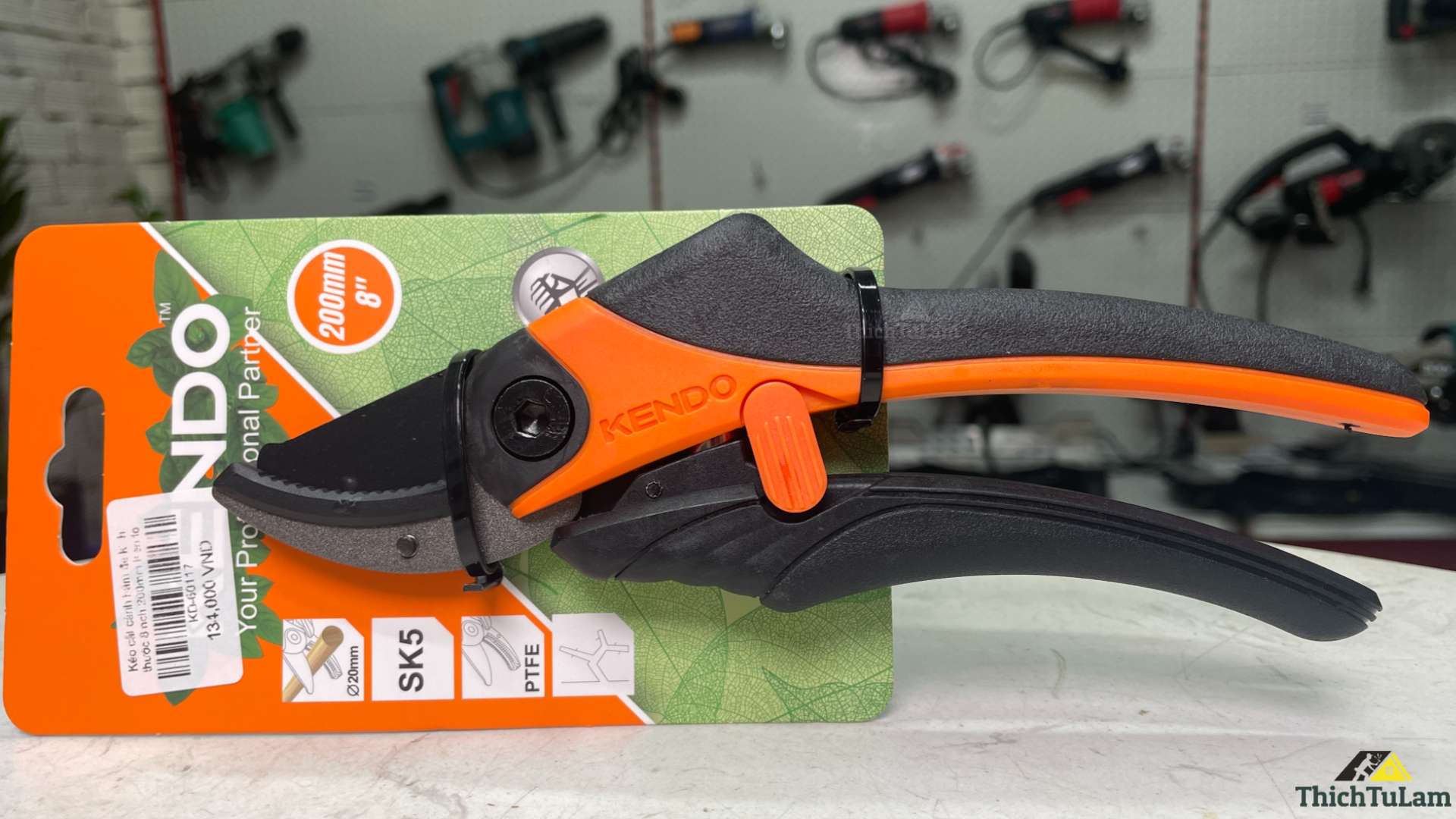 Kéo cắt cành hàm đe kích thước 8 inch 200mm Kendo 60117