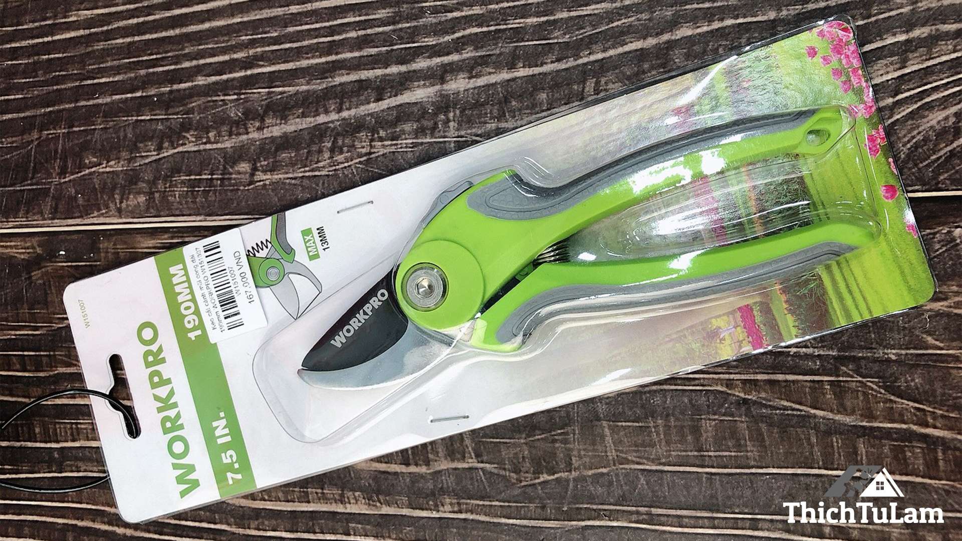 Kéo cắt cành mũi cong dài 190mm Workpro W151007