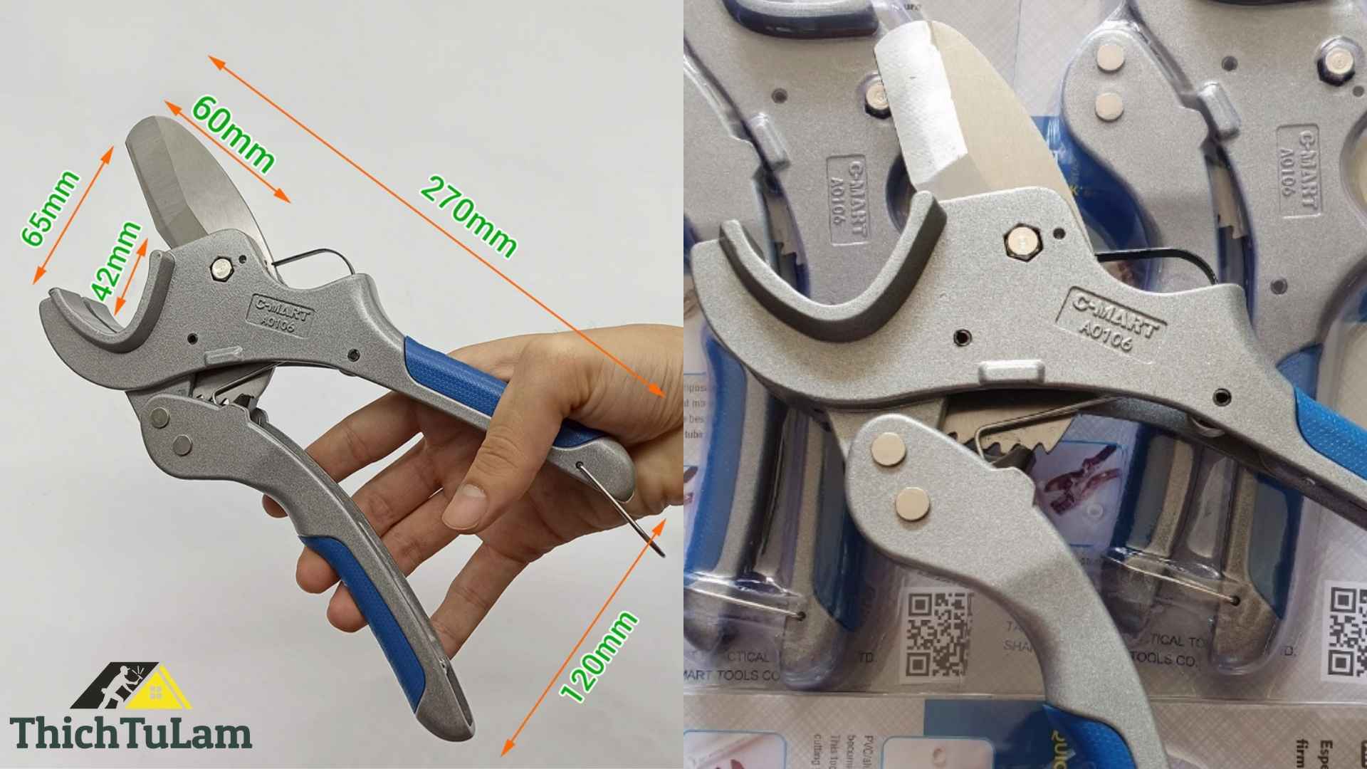 Kéo cắt ống PVC 3-42mm Cmart A0106