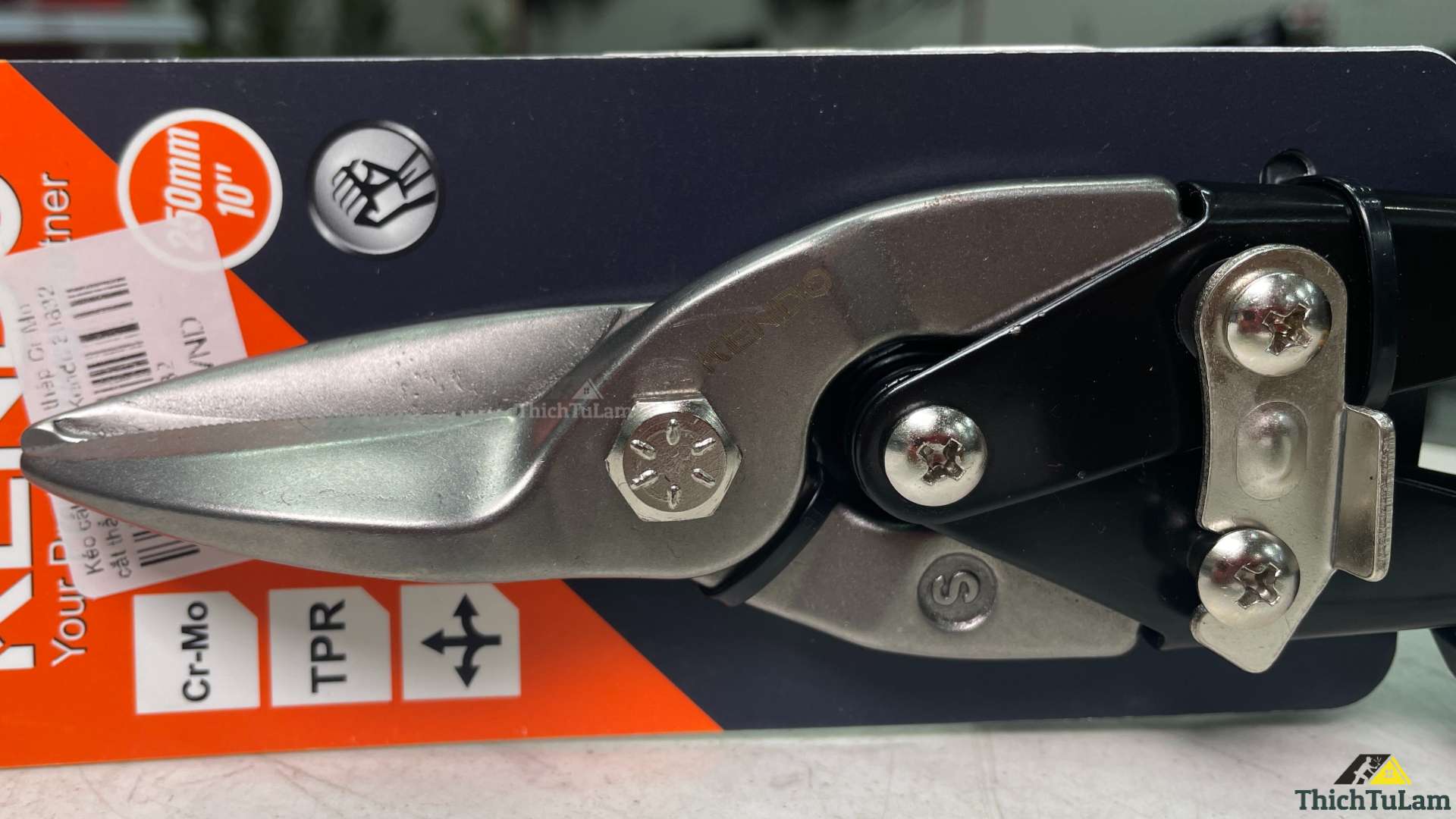 Kéo cắt tôn bằng thép Cr-Mo cắt thẳng 250mm Kendo 30832