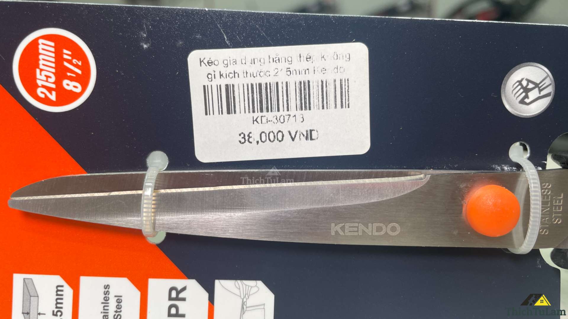 Kéo gia dụng bằng thép không gỉ kích thước 215mm Kendo 30713