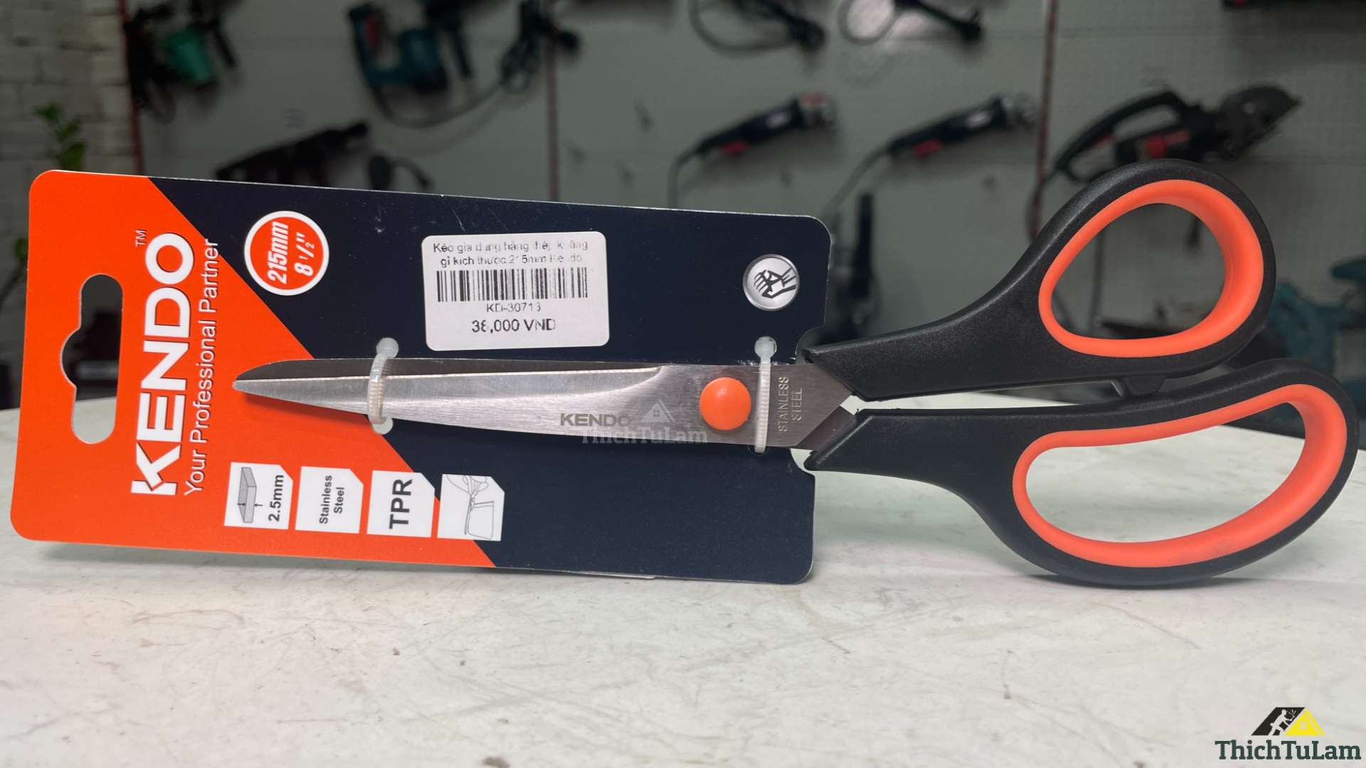 Kéo gia dụng bằng thép không gỉ kích thước 215mm Kendo 30713