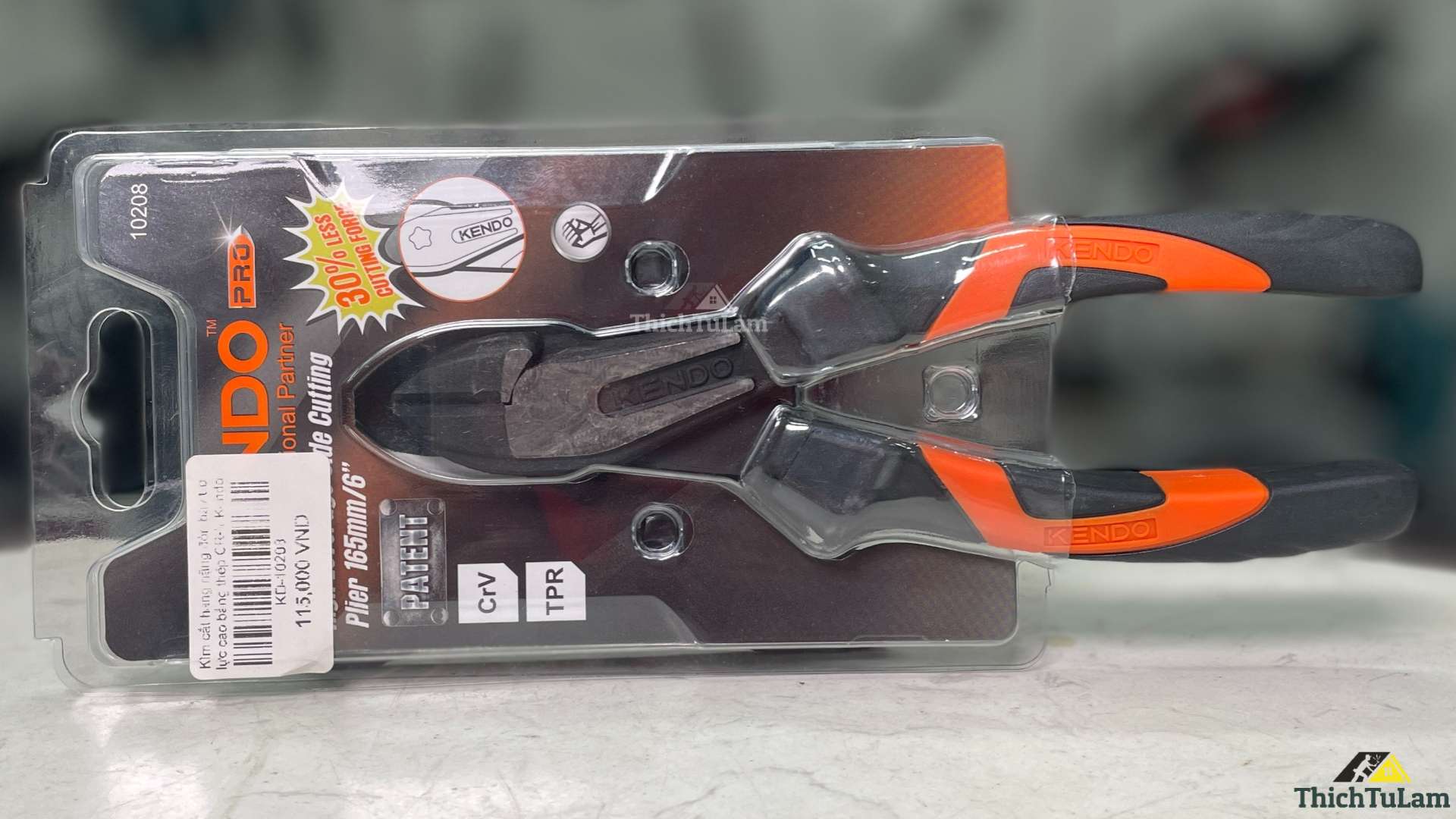 Kìm cắt hạng nặng đòn bẩy trợ lực cao bằng thép CR-V Kendo 10208