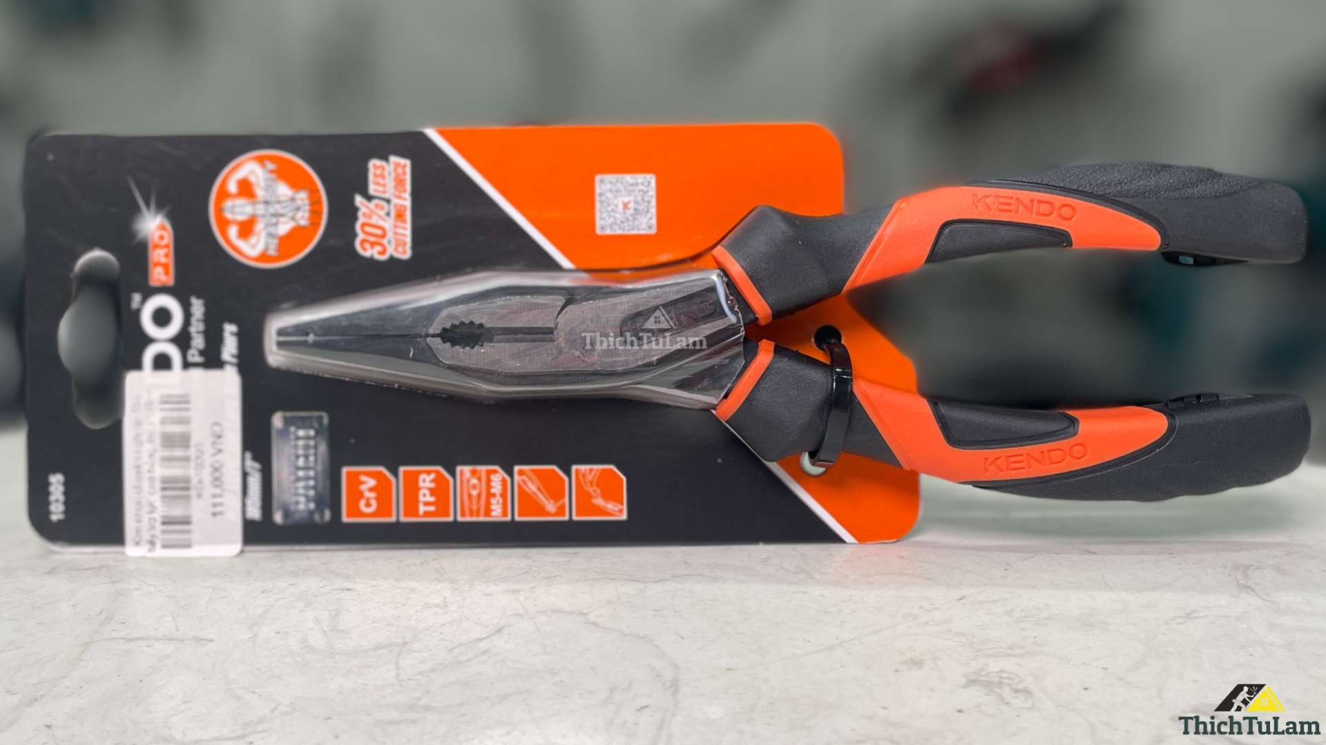 Kìm nhọn đòn bẩy trợ lực cao thép CR-V Kendo 10305