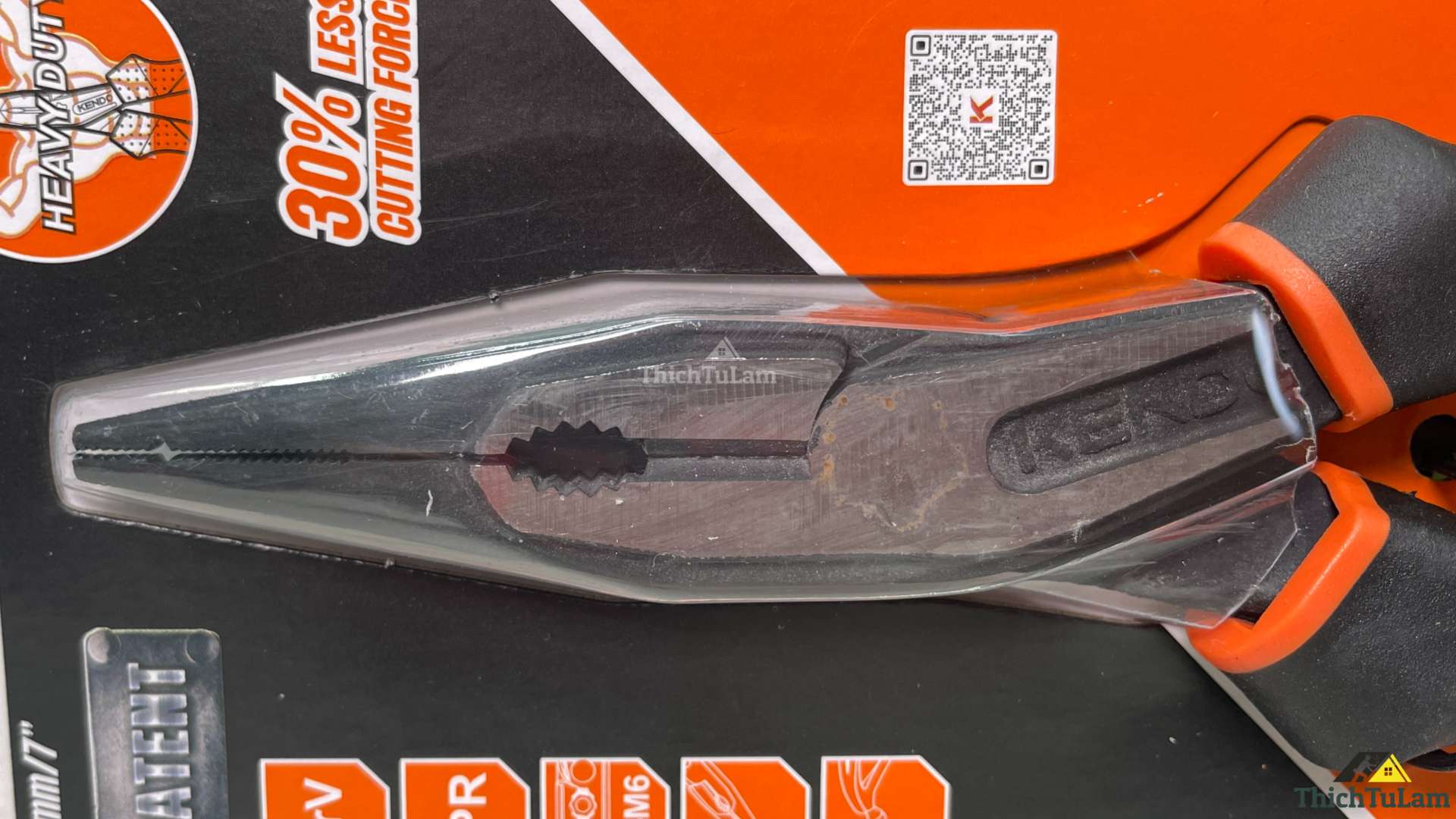 Kìm nhọn đòn bẩy trợ lực cao thép CR-V Kendo 10305