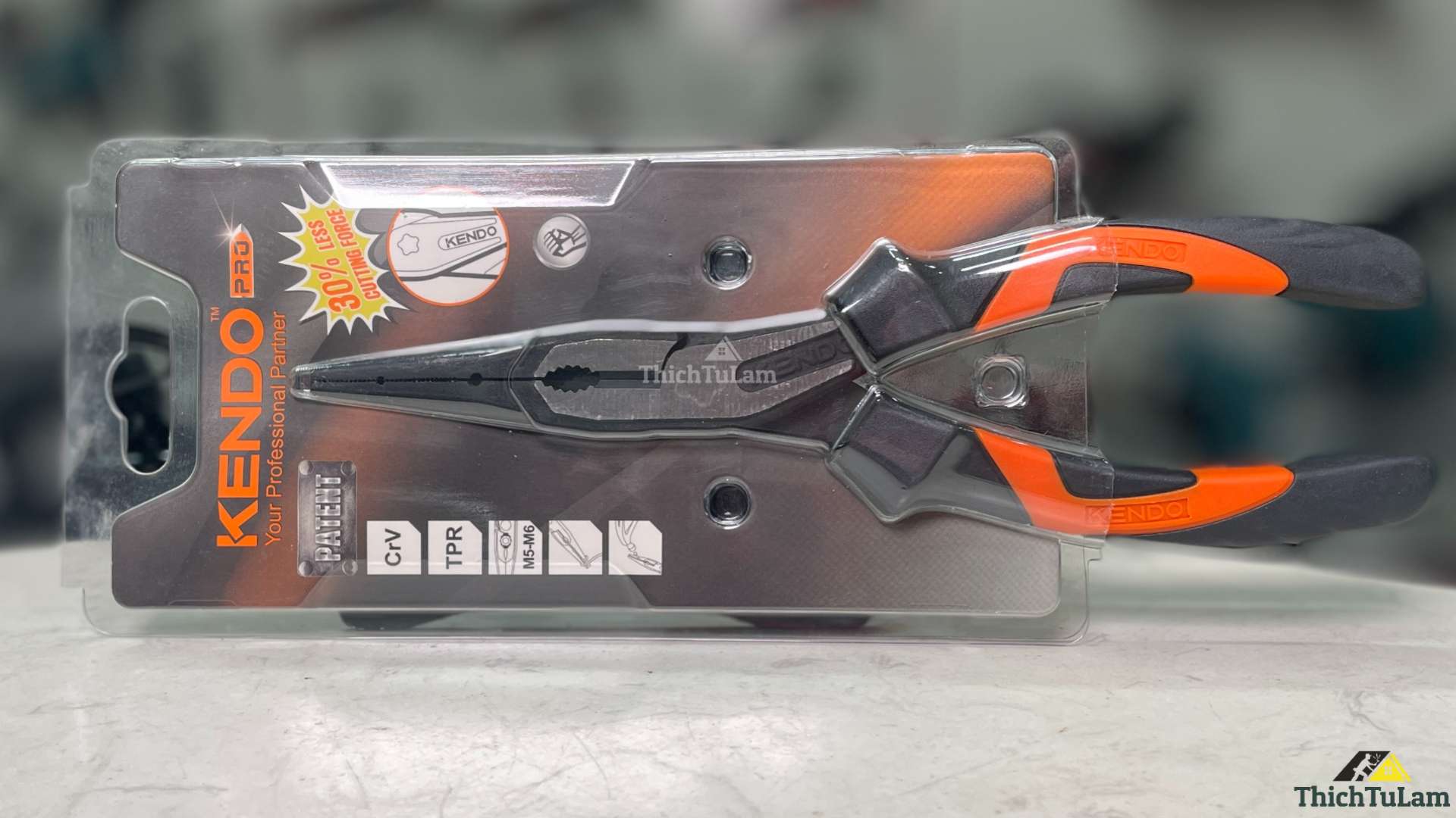 Kìm nhọn đòn bẩy trợ lực cao thép CR-V Kendo 10306