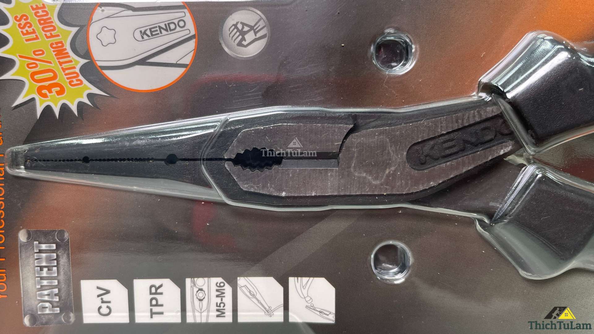 Kìm nhọn đòn bẩy trợ lực cao thép CR-V Kendo 10306