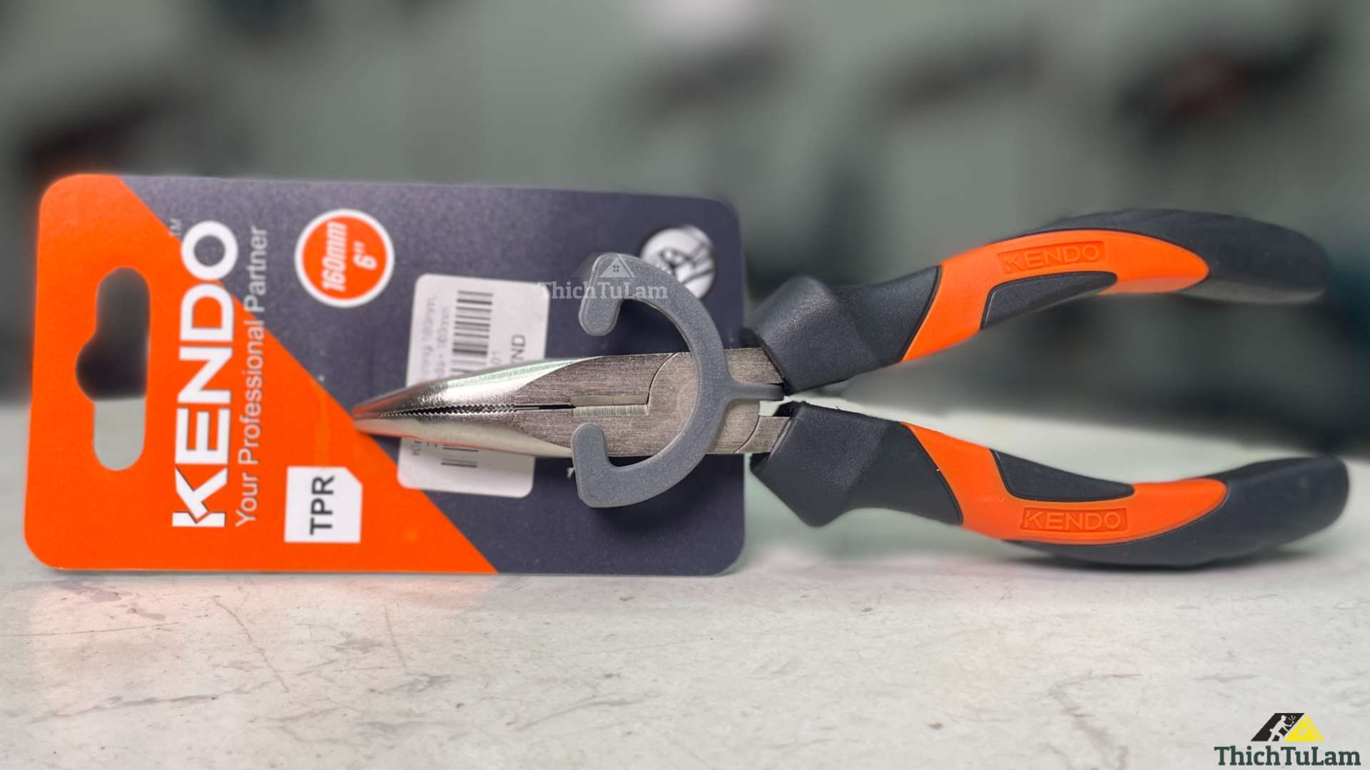 Kìm nhọn mỏ cong 160mm Kendo 10401