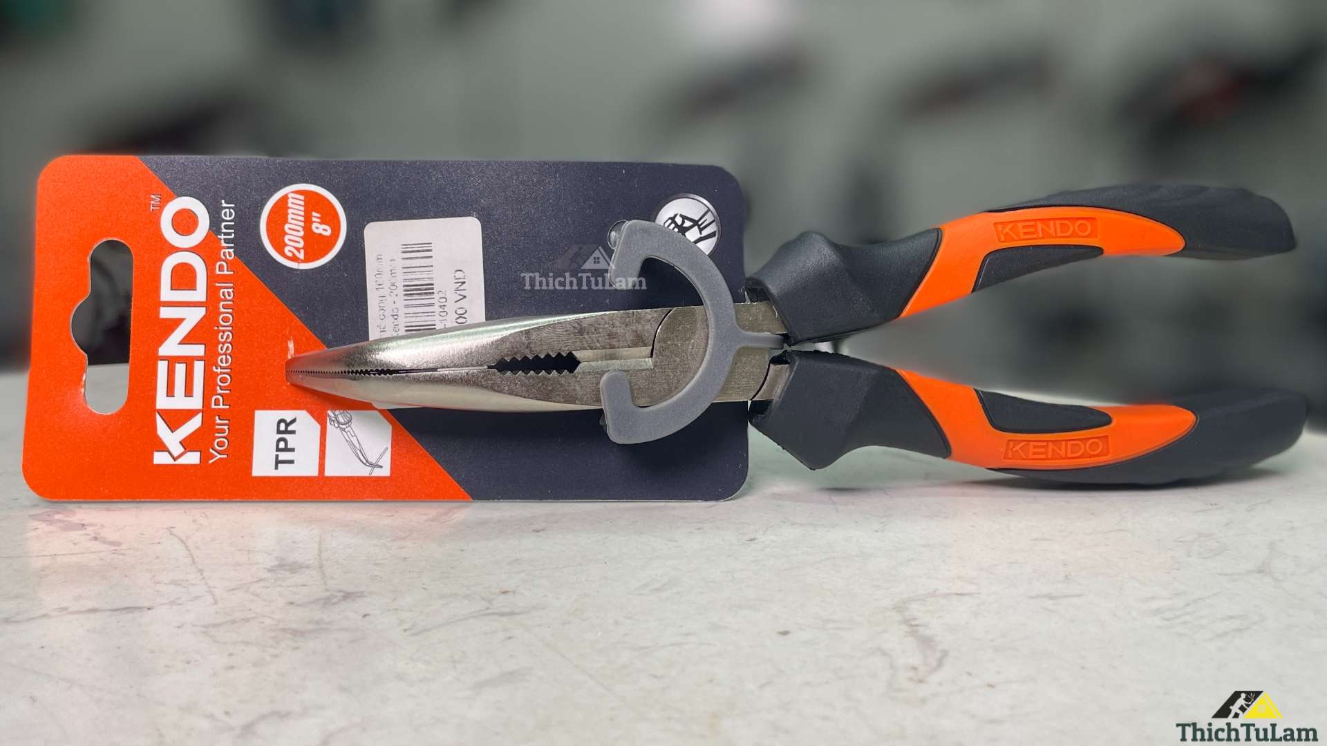 Kìm nhọn mỏ cong 200mm Kendo 10402