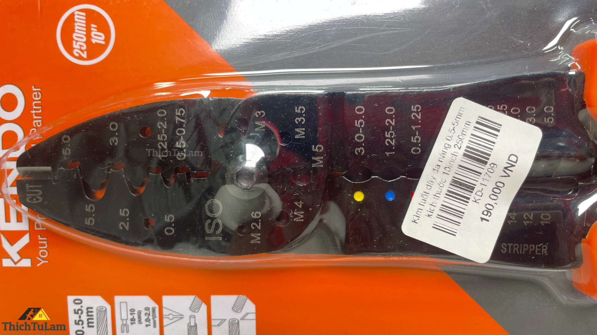 Kìm tuốt dây đa năng 0.5-5mm kích thước 10inch 250mm Kendo 11709