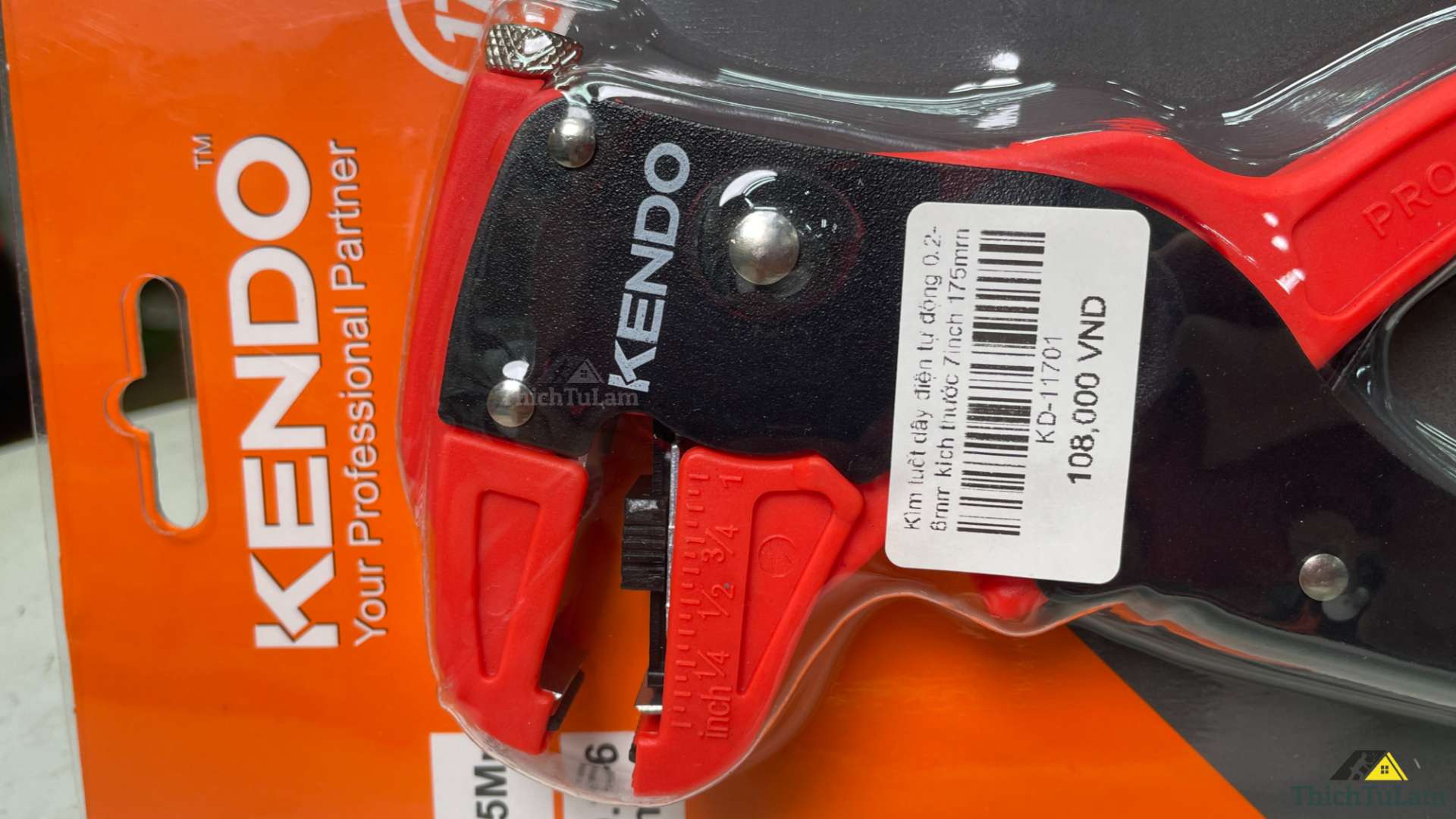 Kìm tuốt dây điện tự động 0.2-6mm kích thước 7 inch 175mm Kendo 11701