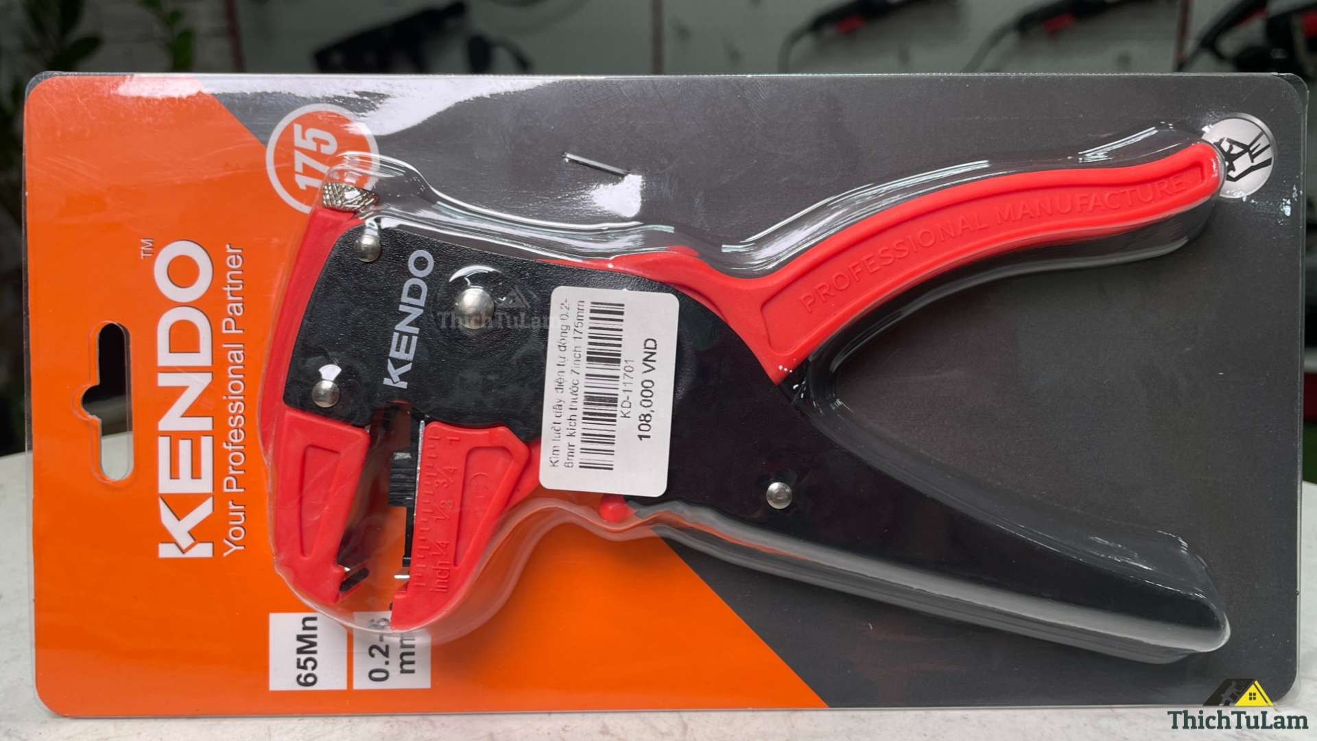 Kìm tuốt dây điện tự động 0.2-6mm kích thước 7 inch 175mm Kendo 11701