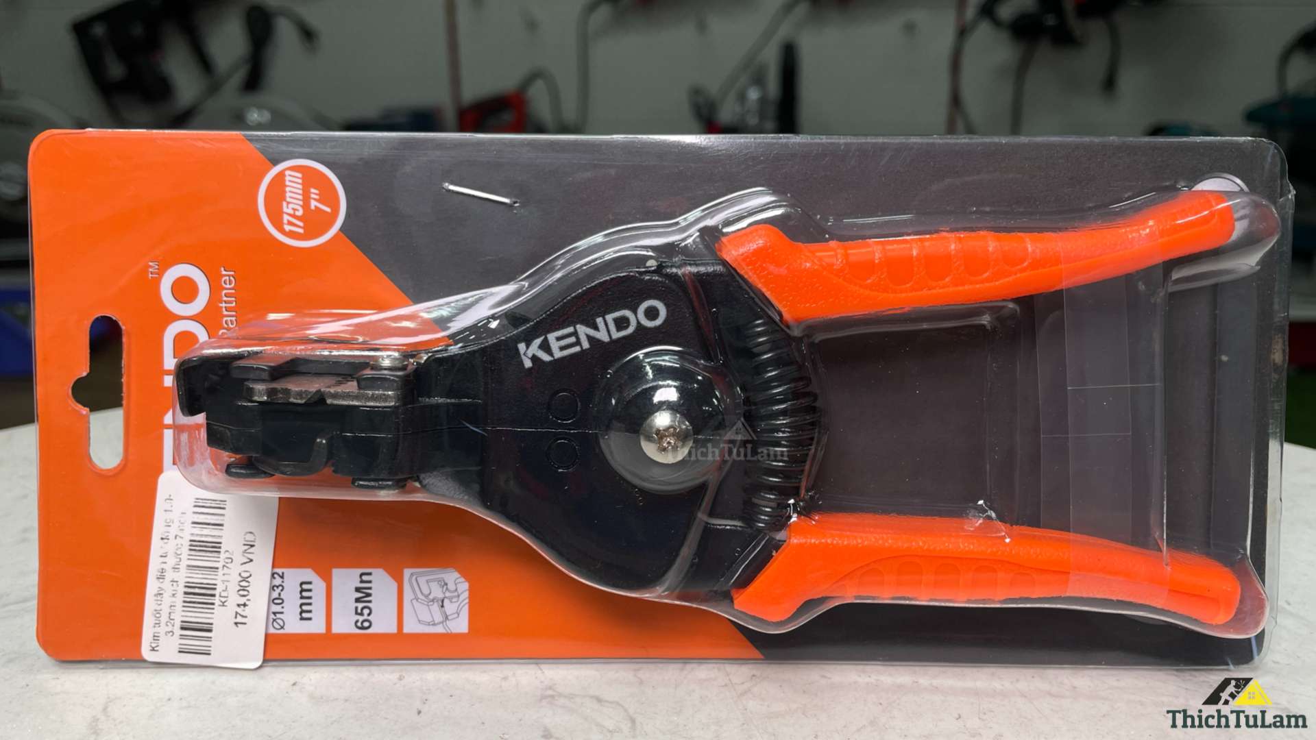 Kìm tuốt dây điện tự động 1.0-3.2mm kích thước 7inch 175mm Kendo 11702