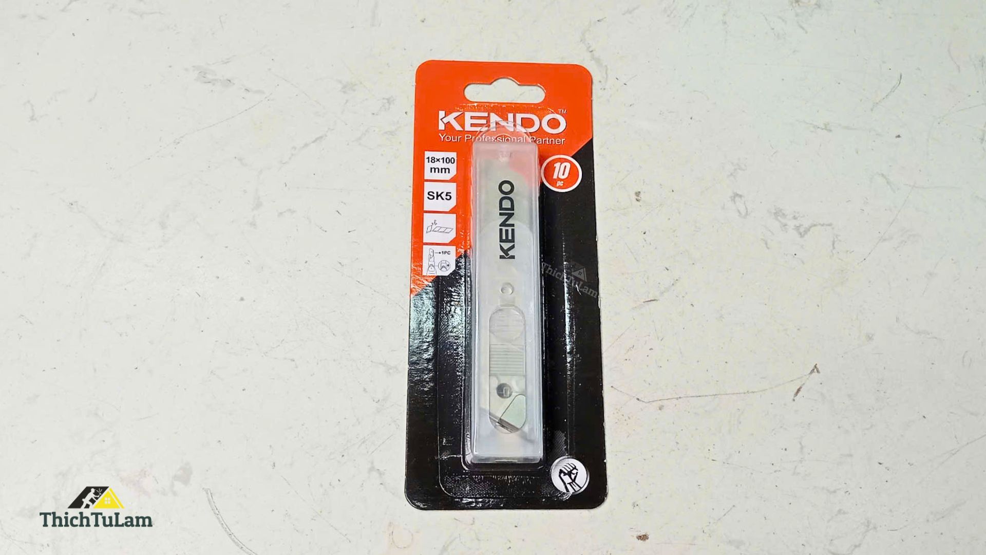 Lưỡi dao rọc giấy bằng thép SK5 chiều rộng 18mm (10 cáibộ) Kendo 30652