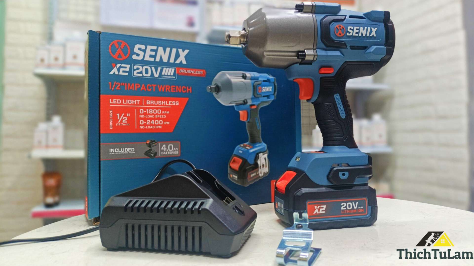 Máy bắn bu lông Pin 20V 1/2inch, lực 1350Nm Senix PDWX2-M4-EU