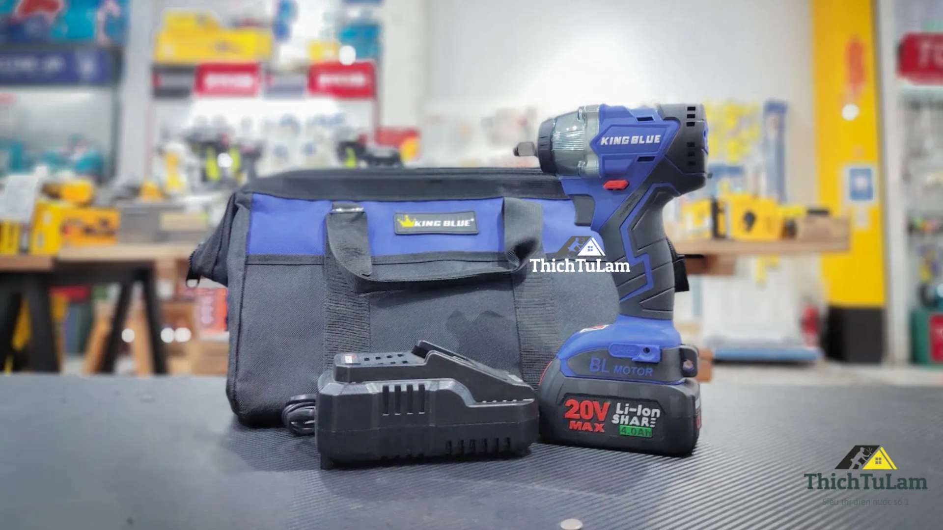 Máy bắn bu lông 20V (1 pin, 1 sạc) Kingblue KB20SD1 (Chân pin Bosch)