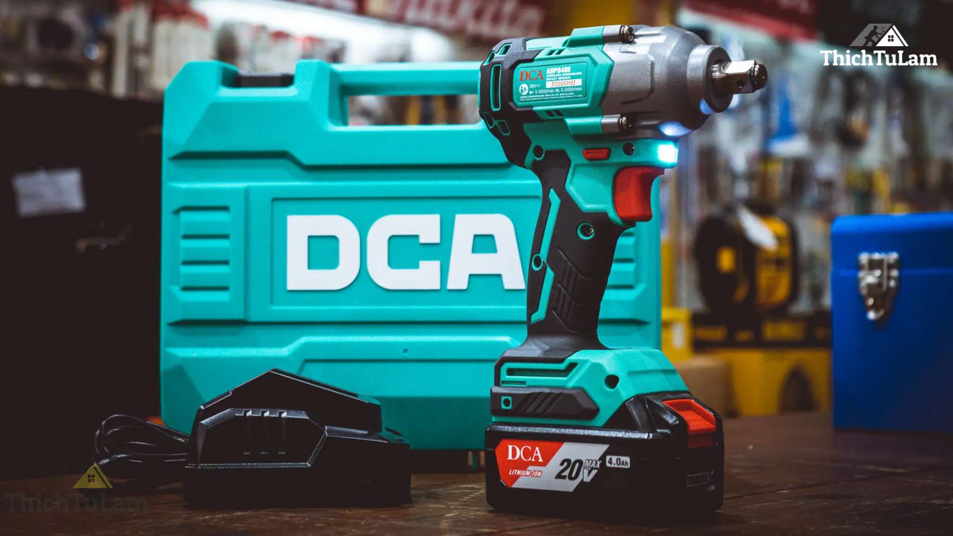 Máy bắn bu lông pin 20V 488Nm DCA ADPB488DM bộ 1 pin 4.0Ah