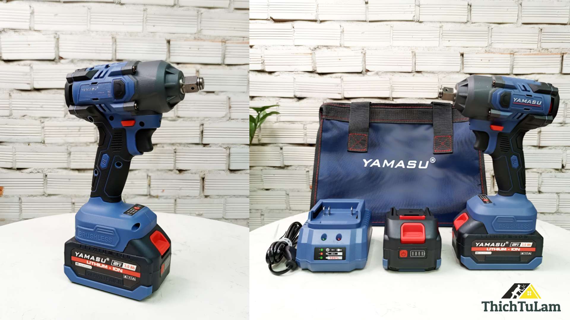 Máy bắn bu lông pin 21V 500N (2 pin, 1 sạc) Yamasu YMS-M500BL