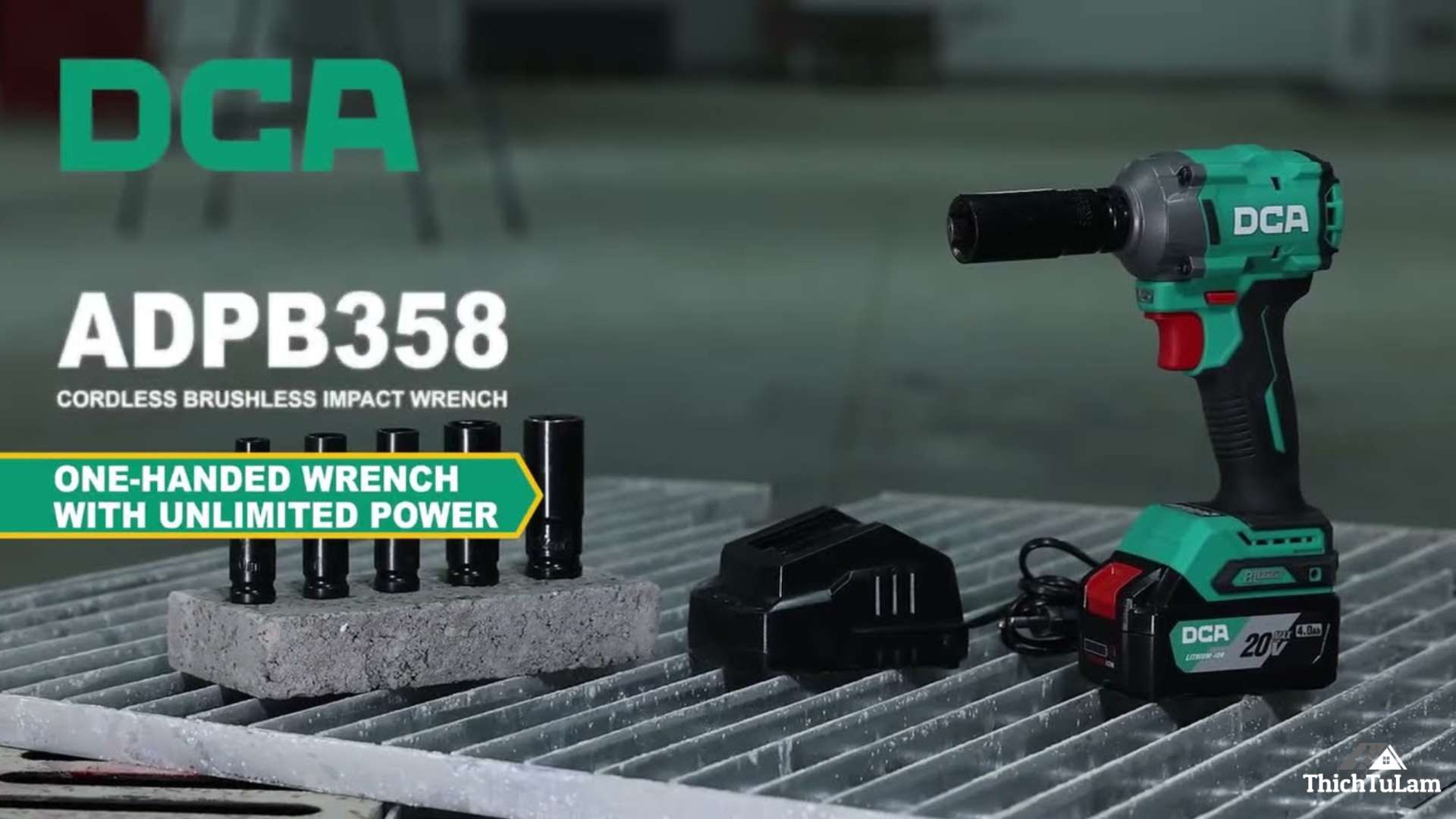 Máy bắn bu lông pin (bộ 2 pin 4Ampe) 358Nm 20V DCA ADPB358EM