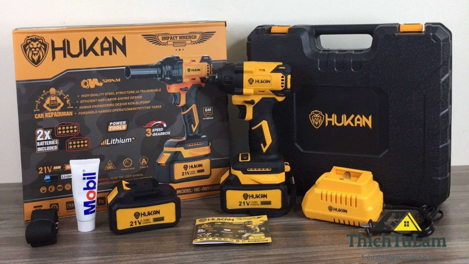 Máy bắn bu lông pin Hukan HK-IWH520G