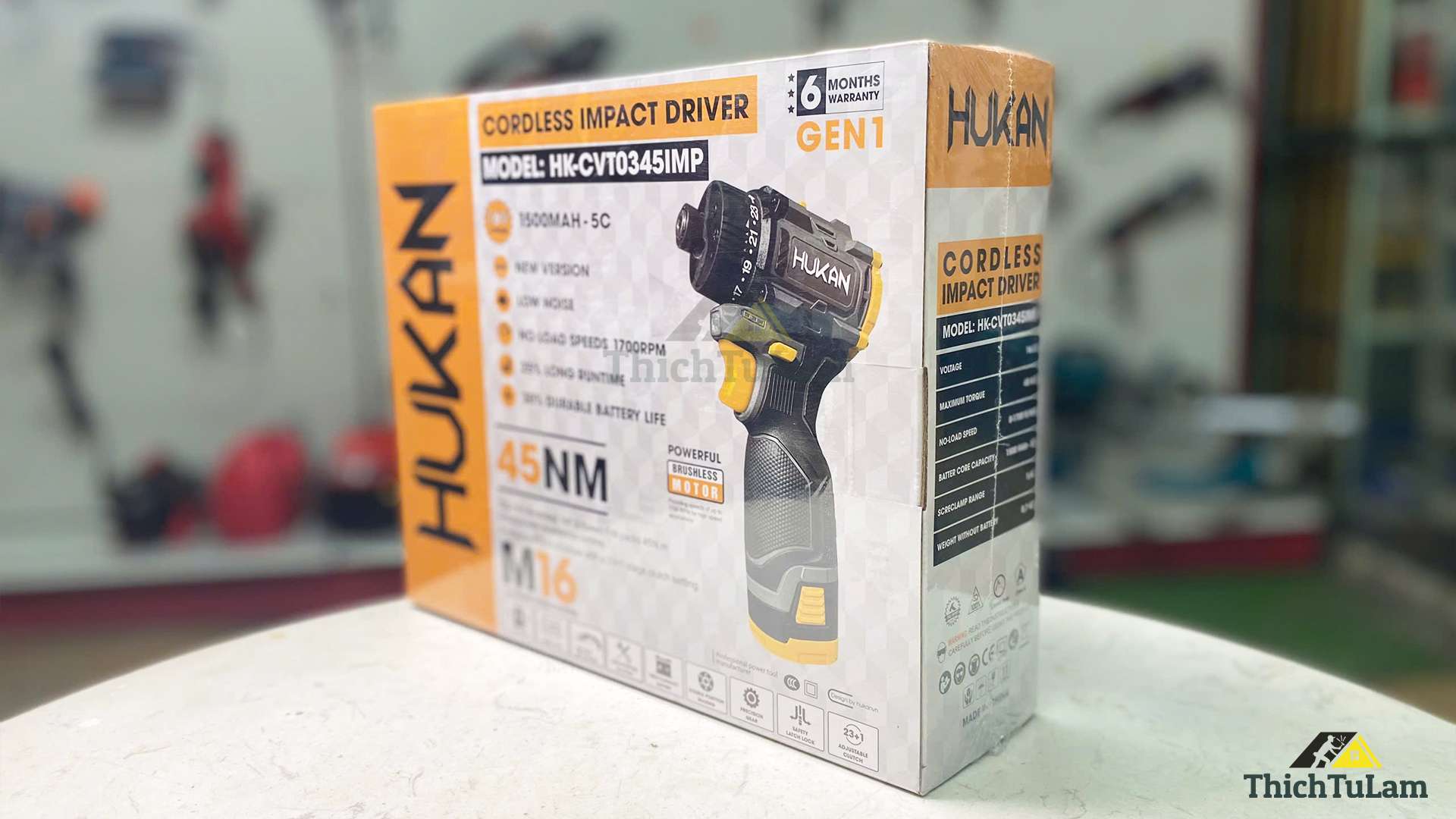 Máy bắt vít pin 16.8V 45Nm Hukan HK-CTV0345IMP