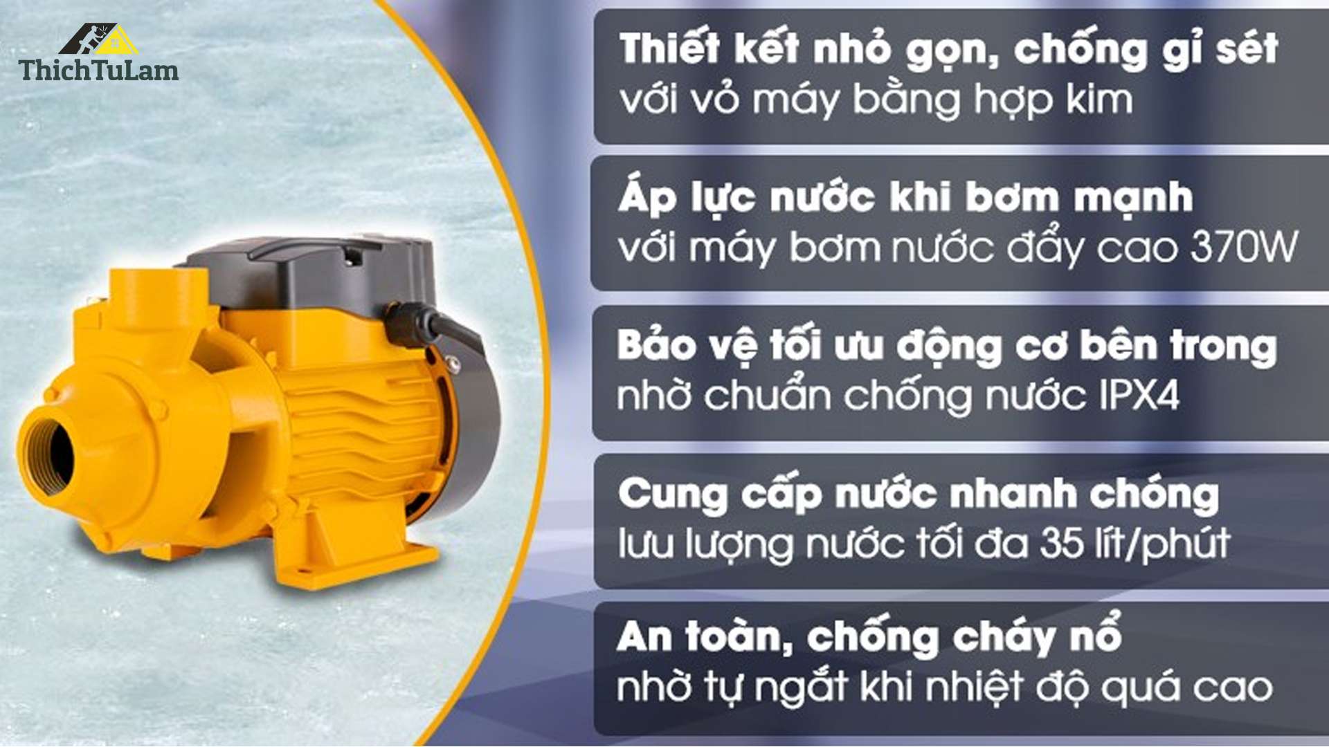 MÁY BƠM NƯỚC DÙNG ĐIỆN 0.5HP TOLSEN 79970