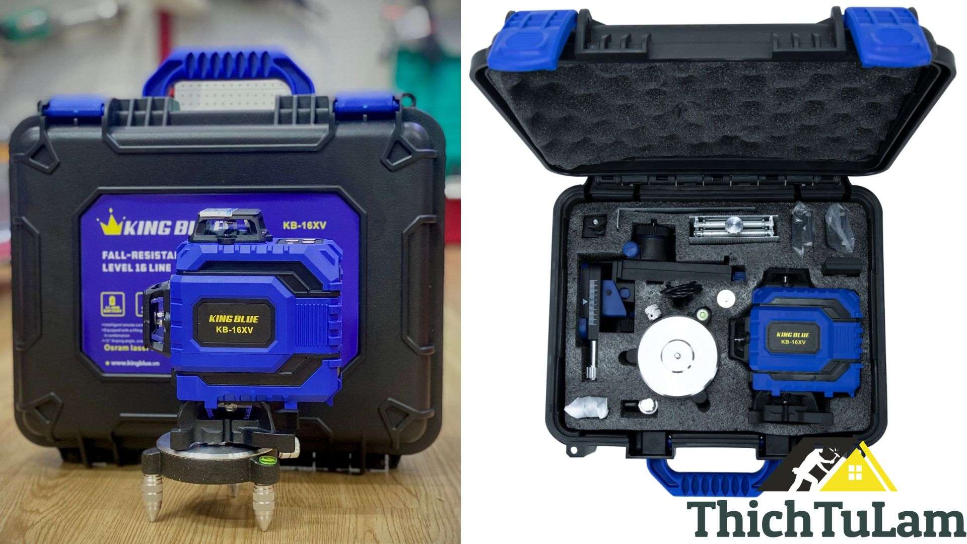 MÁY CÂN MỰC 16 TIA XANH CAO CẤP KINGBLUE KB-16XV