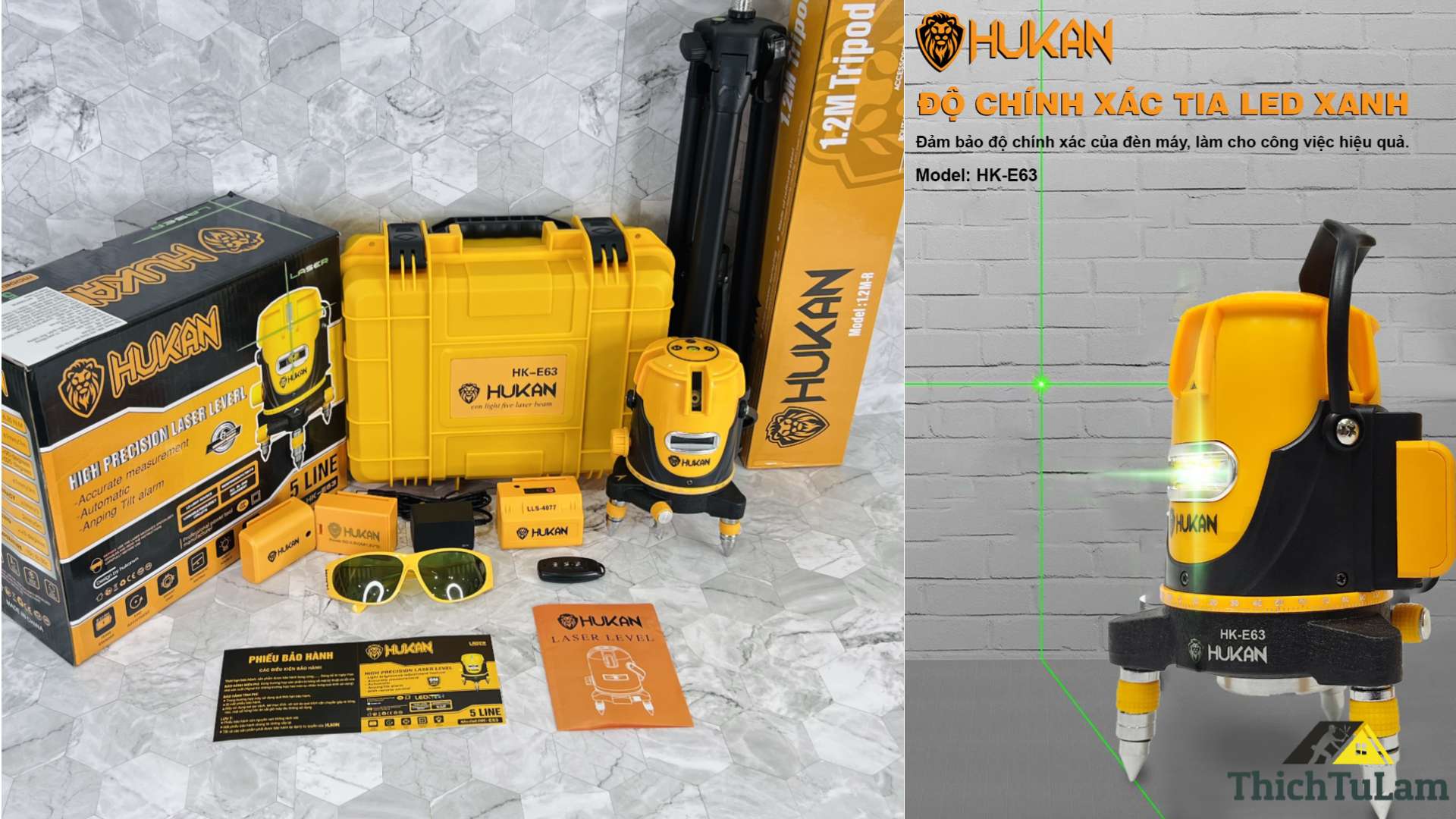 Máy cân mực 5 tia xanh Hukan HK-E63 (không kèm chân)