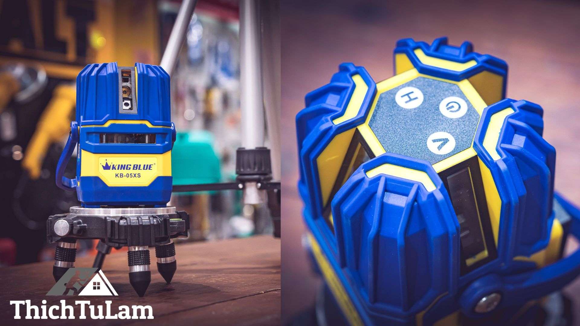 Máy cân tia Laser 5 tia xanh chống nước chống rơi vỡ KINGBLUE KB-05XS