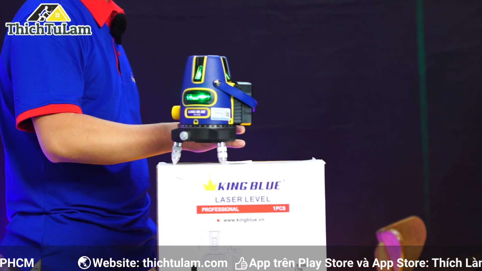 Máy cân mực tia Laser 5 tia xanh Kingblue KB-05X