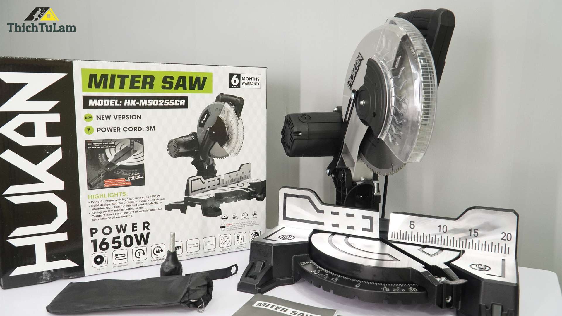 Máy cắt nhôm đa góc 1650W 255mm Hukan HK-MS0255CR