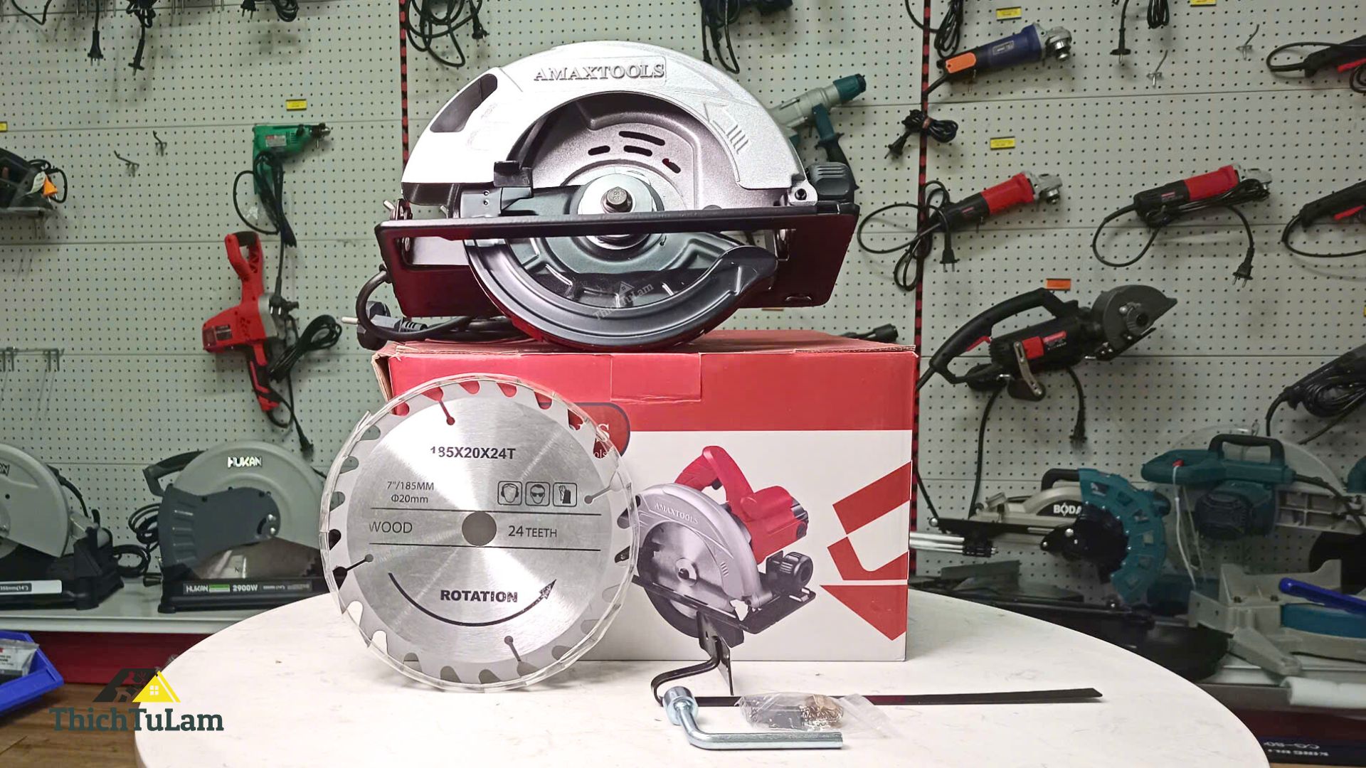 Máy cưa gỗ 180mm Amaxtools AM185-01