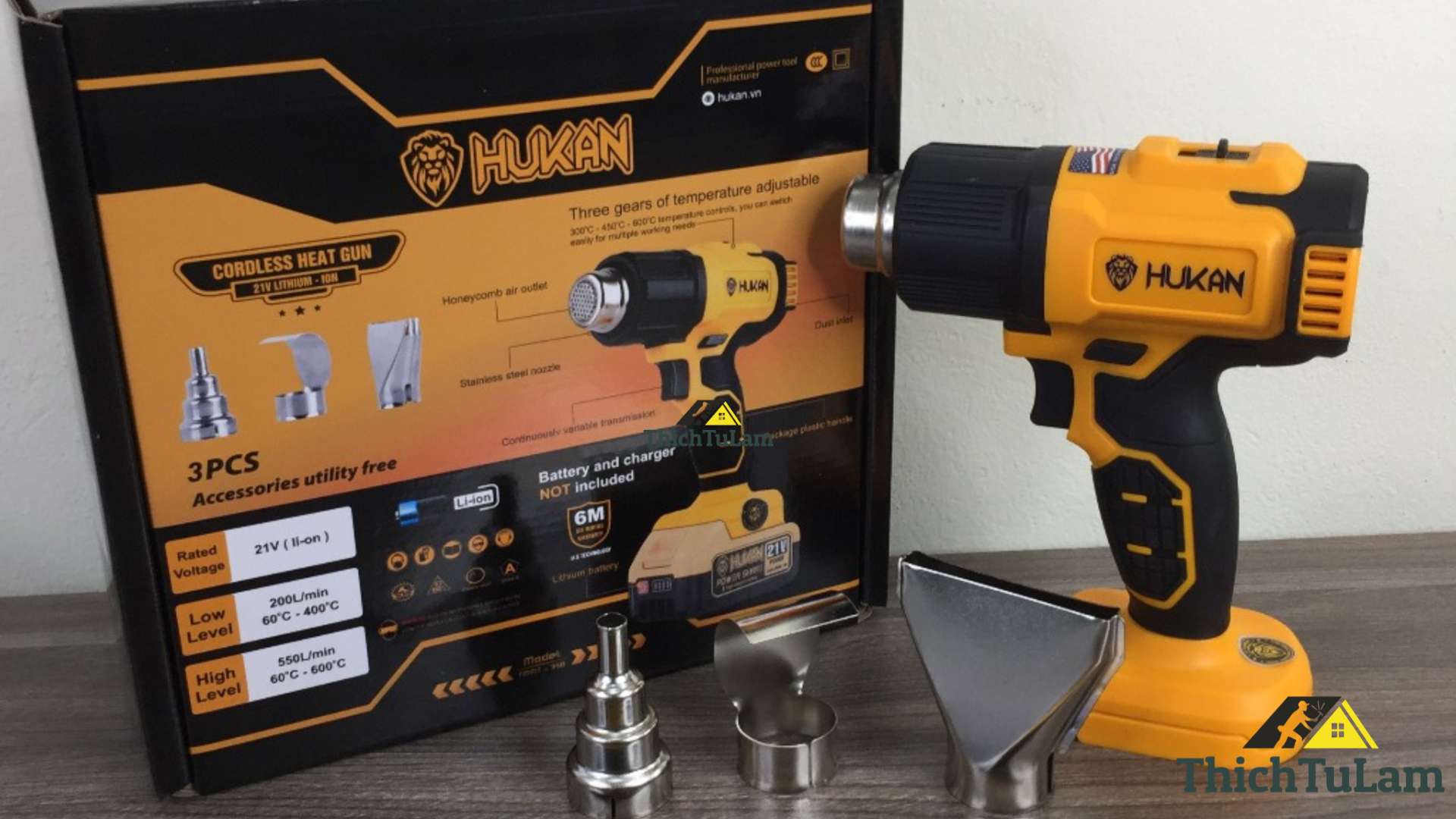 Máy khò nhiệt pin Hukan 21V TMMT-358-T