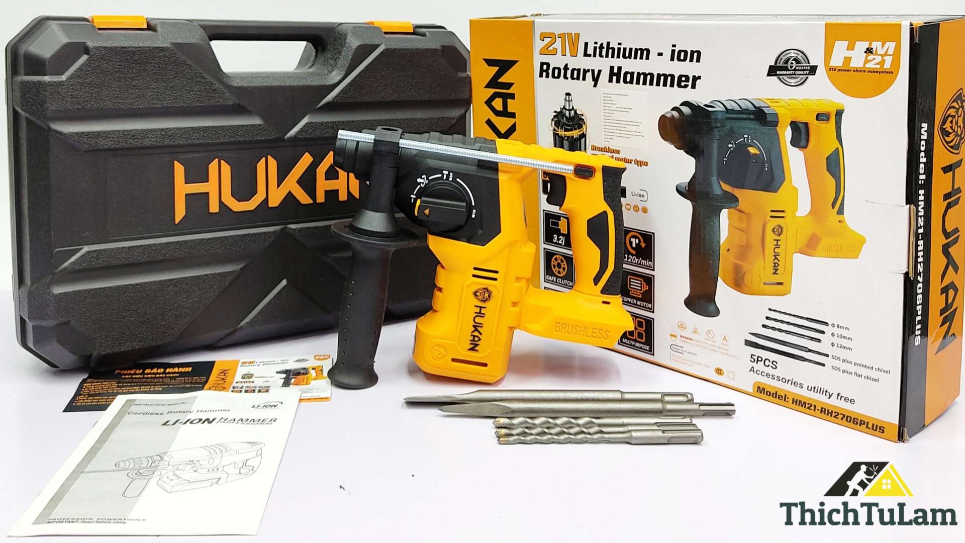 Máy khoan bê tông 21v Hukan HM21-RH2706PLU