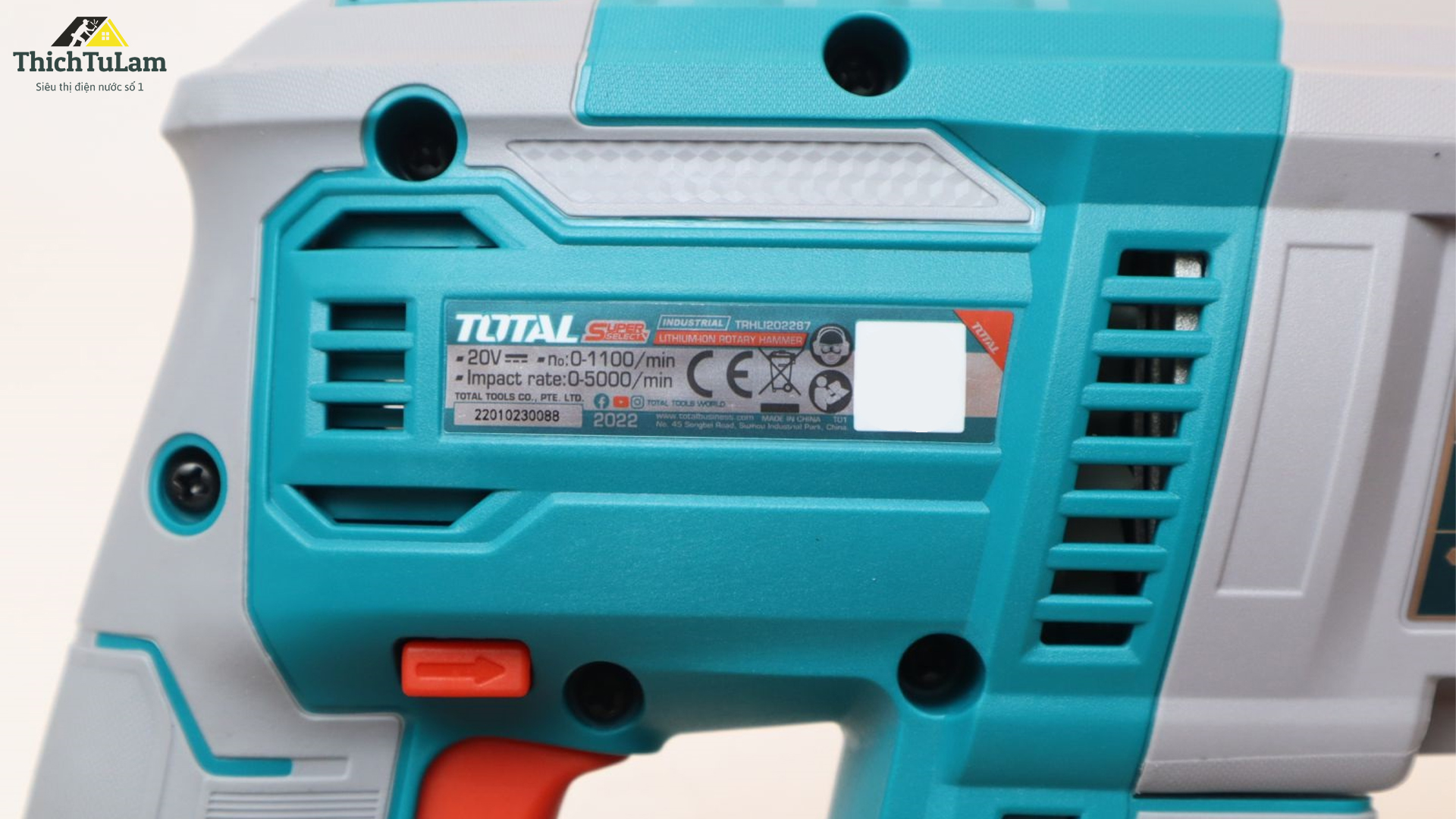 Thông số máy khoan bê tông pin 20V Total TRHLI202287