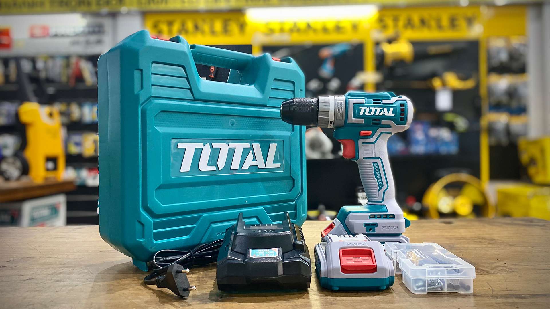 MÁY KHOAN BÚA KHÔNG CHỔI THAN DÙNG PIN LITHIUM-ION 20V TOTAL TIDLI20508