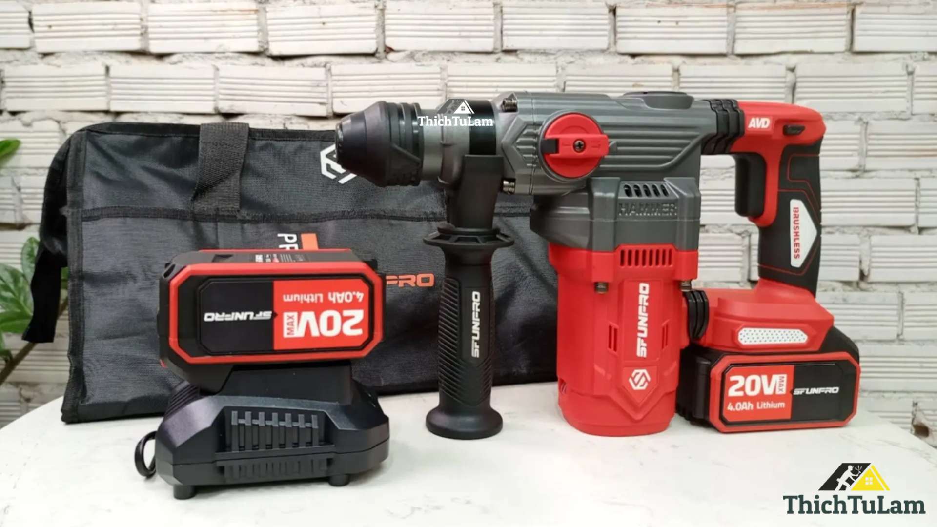 Bộ máy khoan bê tông pin M21 Sfunpro S20DCD30A.2 (2 pin + 1 sạc)