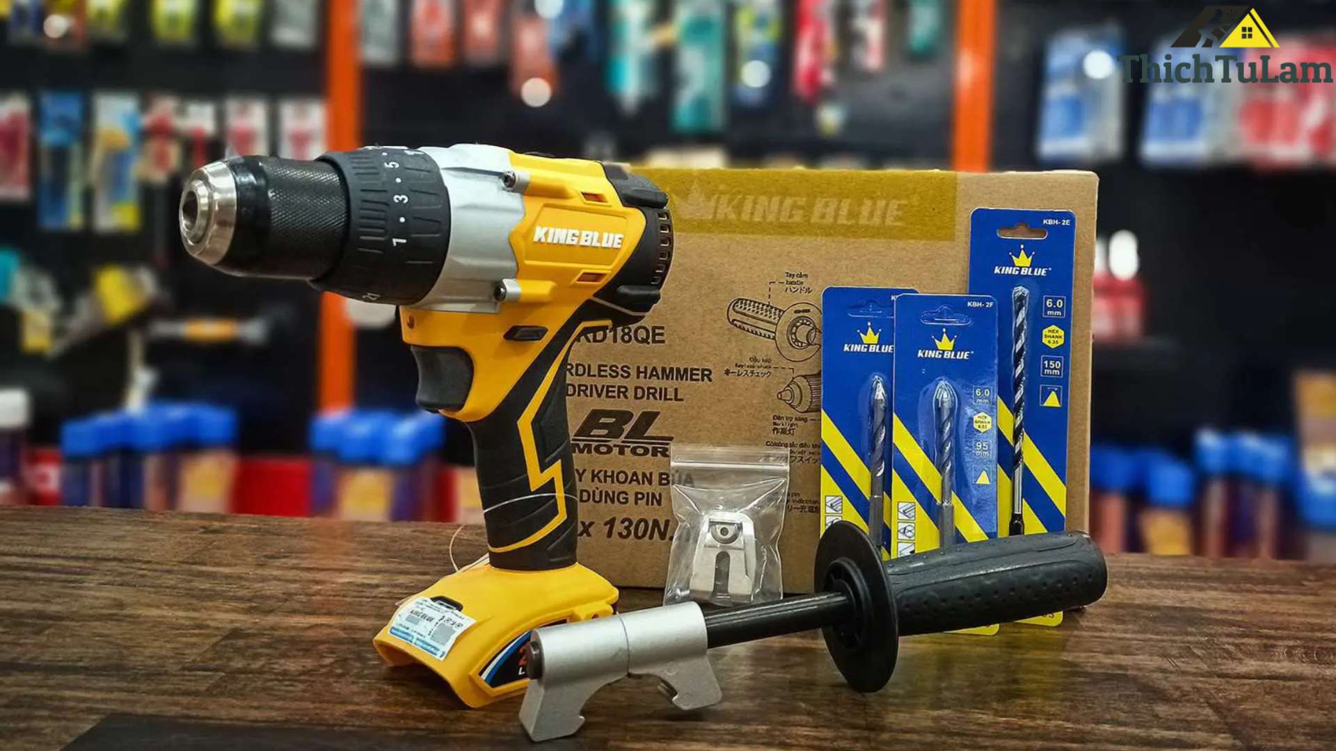 Thân máy khoan pin 18V Kingblue KD18QE chuyên rút lõi (Chân pin Dewalt)