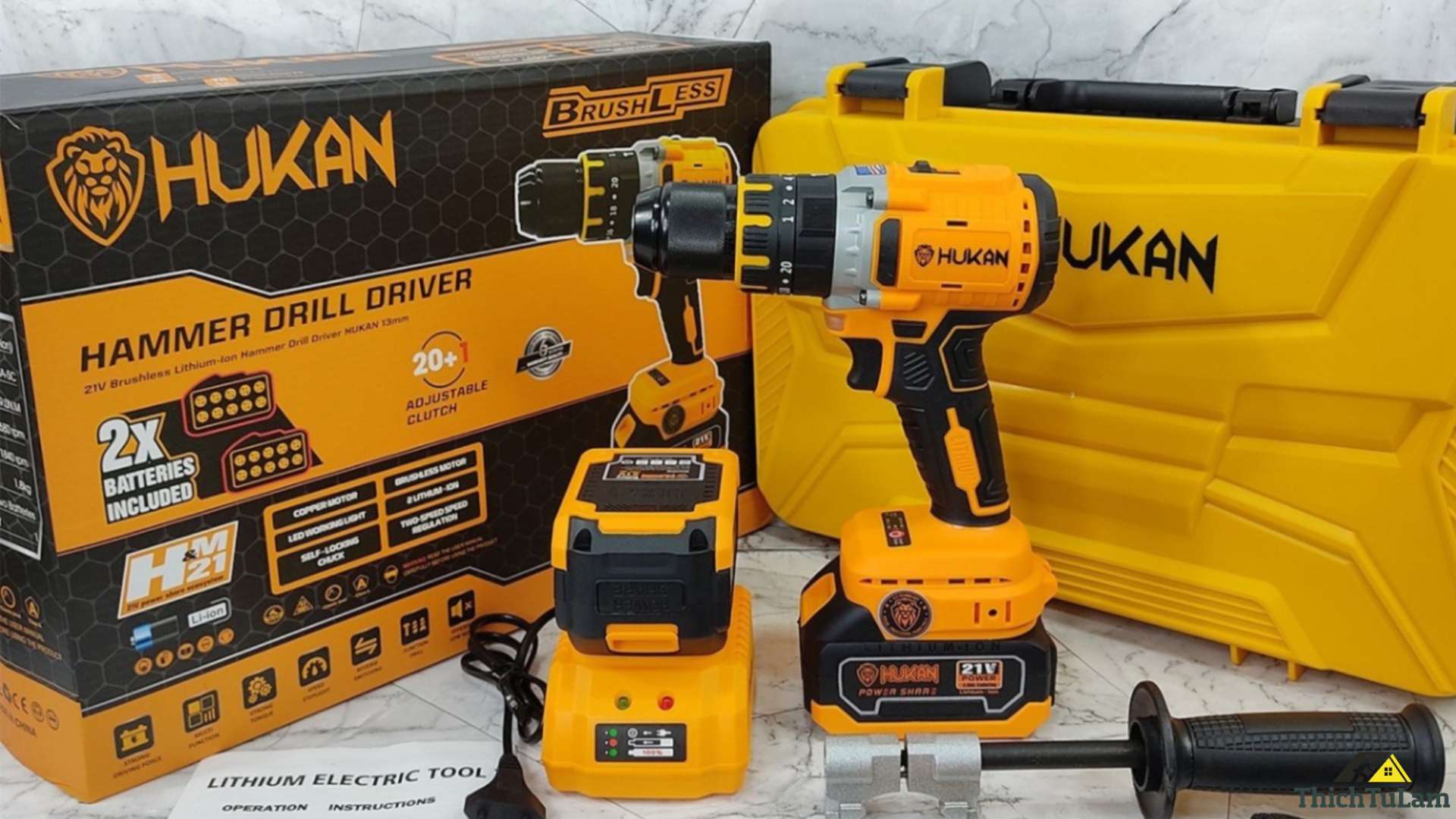 Máy khoan pin – 13mm Hukan F88