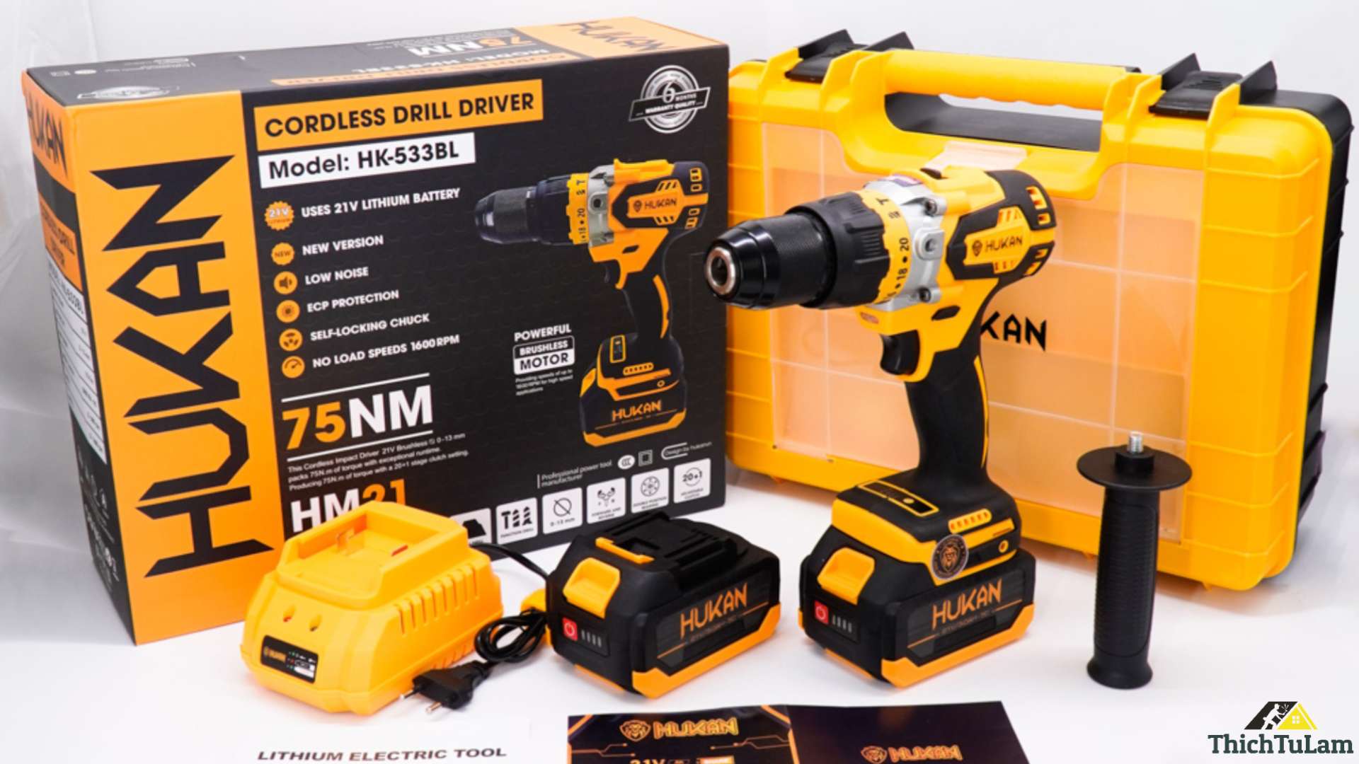 Máy khoan pin 13mm Hukan HK-533BL