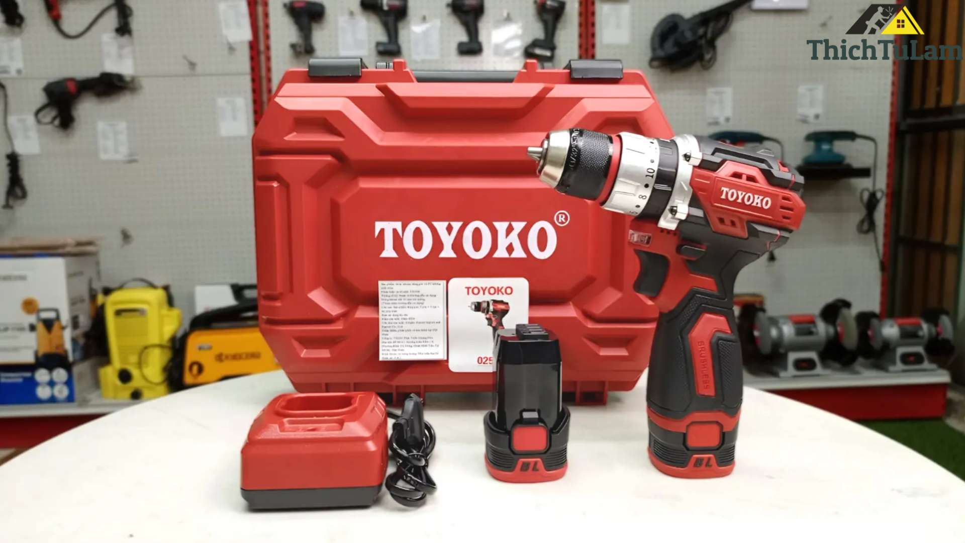 Máy khoan pin 16.8V có búa 50Nm Toyoko T0250F (2 pin + 1 sạc)