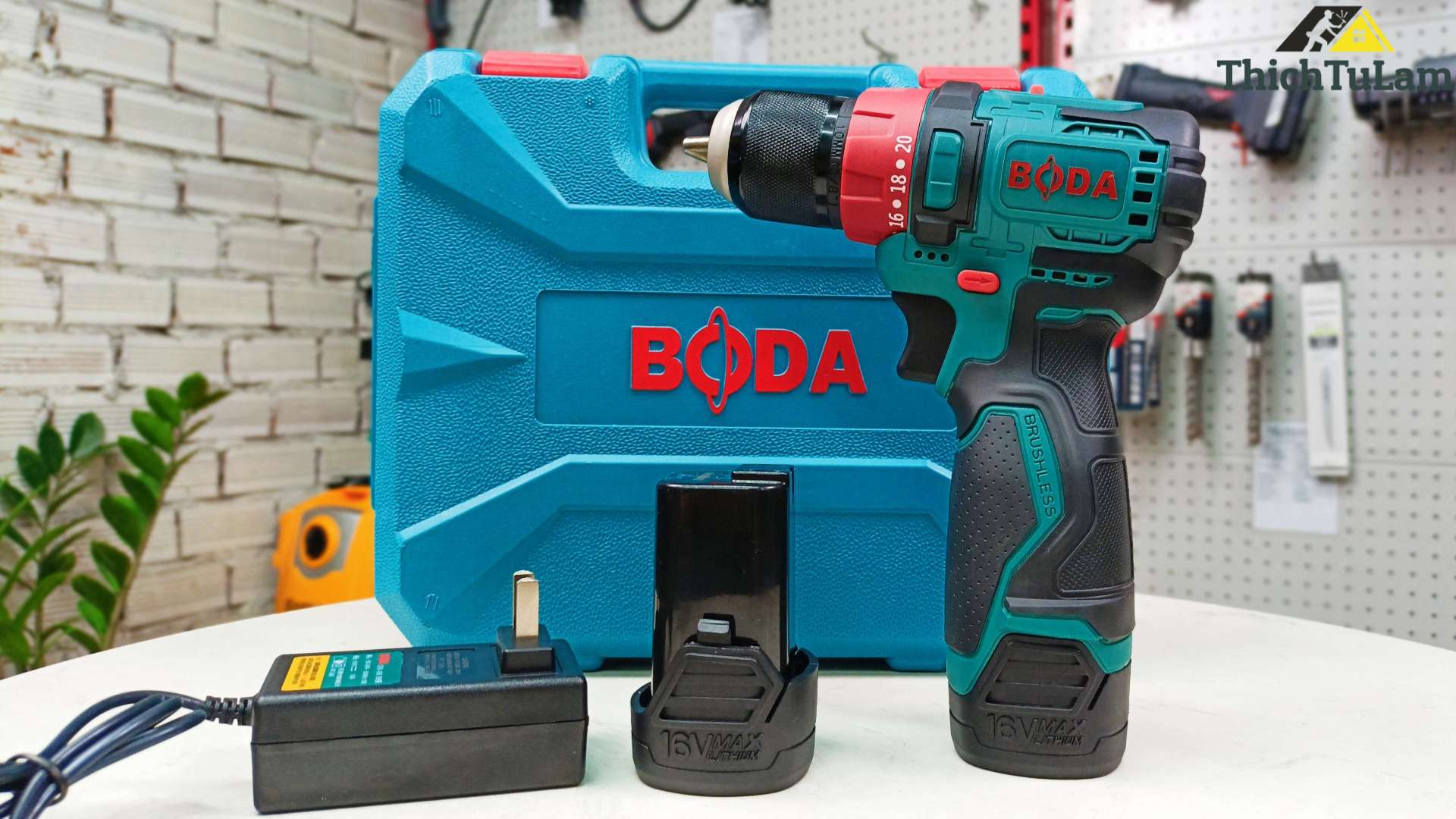 Máy khoan pin 16.8V, đầu kẹp 10mm BODA D1607-10