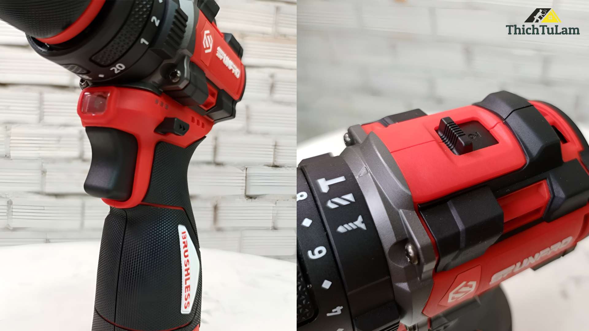 Bộ máy khoan pin 16.8V không búa 10mm Sfunpro S2AH7916 (2 pin 1 sạc)