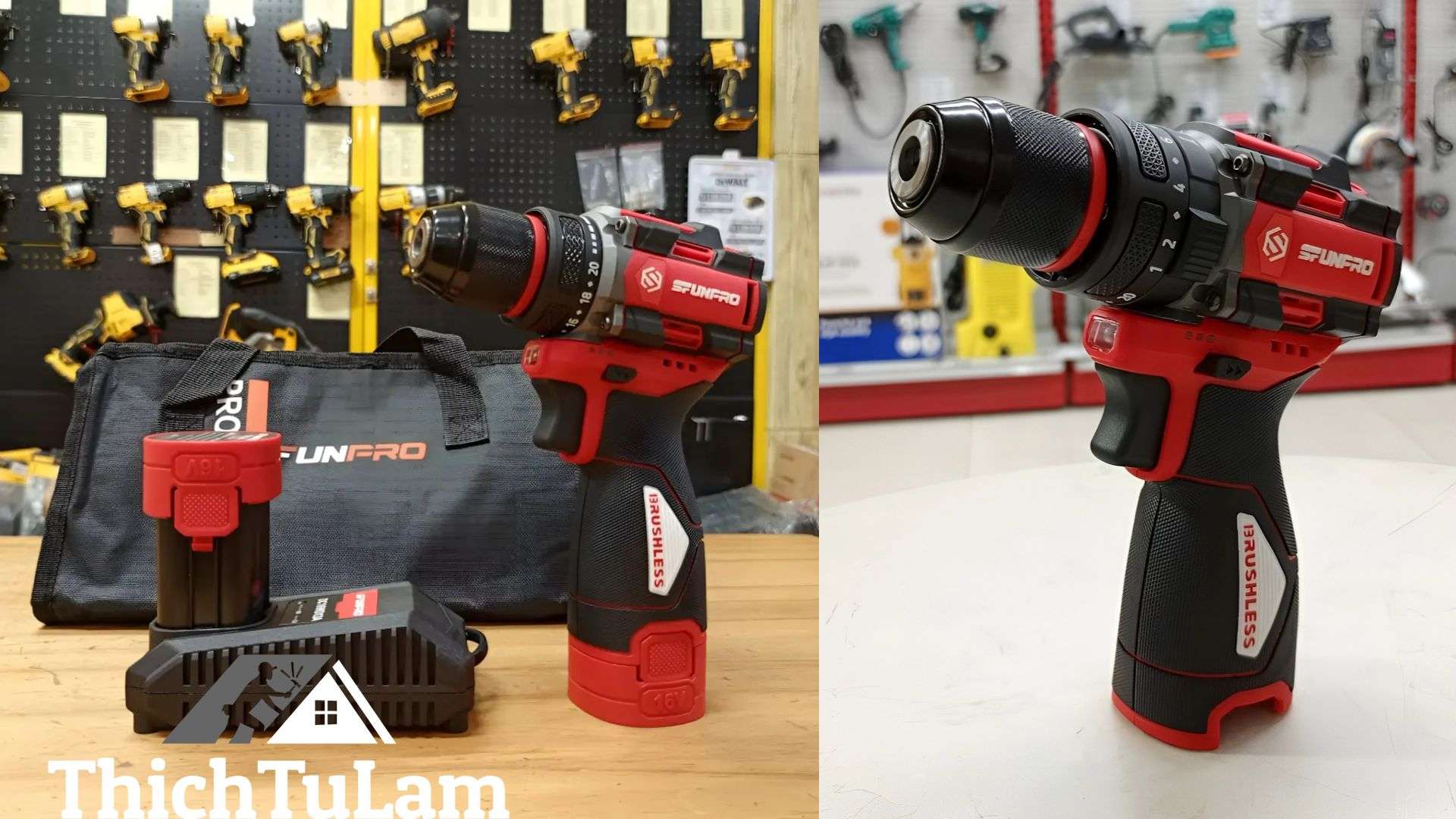 Máy khoan pin 16V không búa Sfunpro S2AH7916